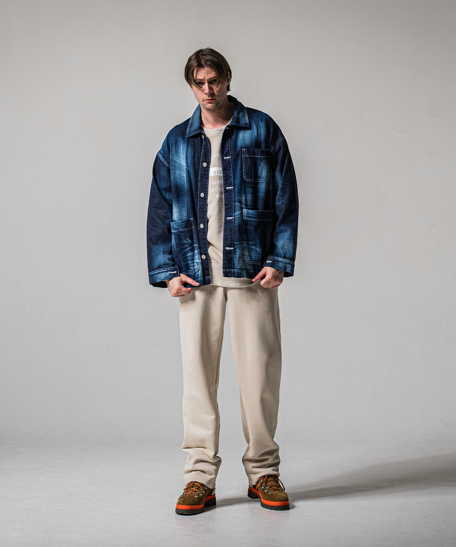 HF URAKE WIDE TUCK PANTS / RC39-ST-016WT / 高機能スウェットワイドタックパンツ / グレージュ (1月中旬入荷予定)