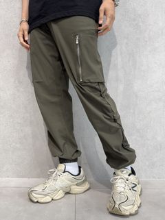 DAVID NYLON CARGO PANTS / RC40-ST-040 / ミリタリーナイロン裾ゴムカーゴパンツ / カーキ