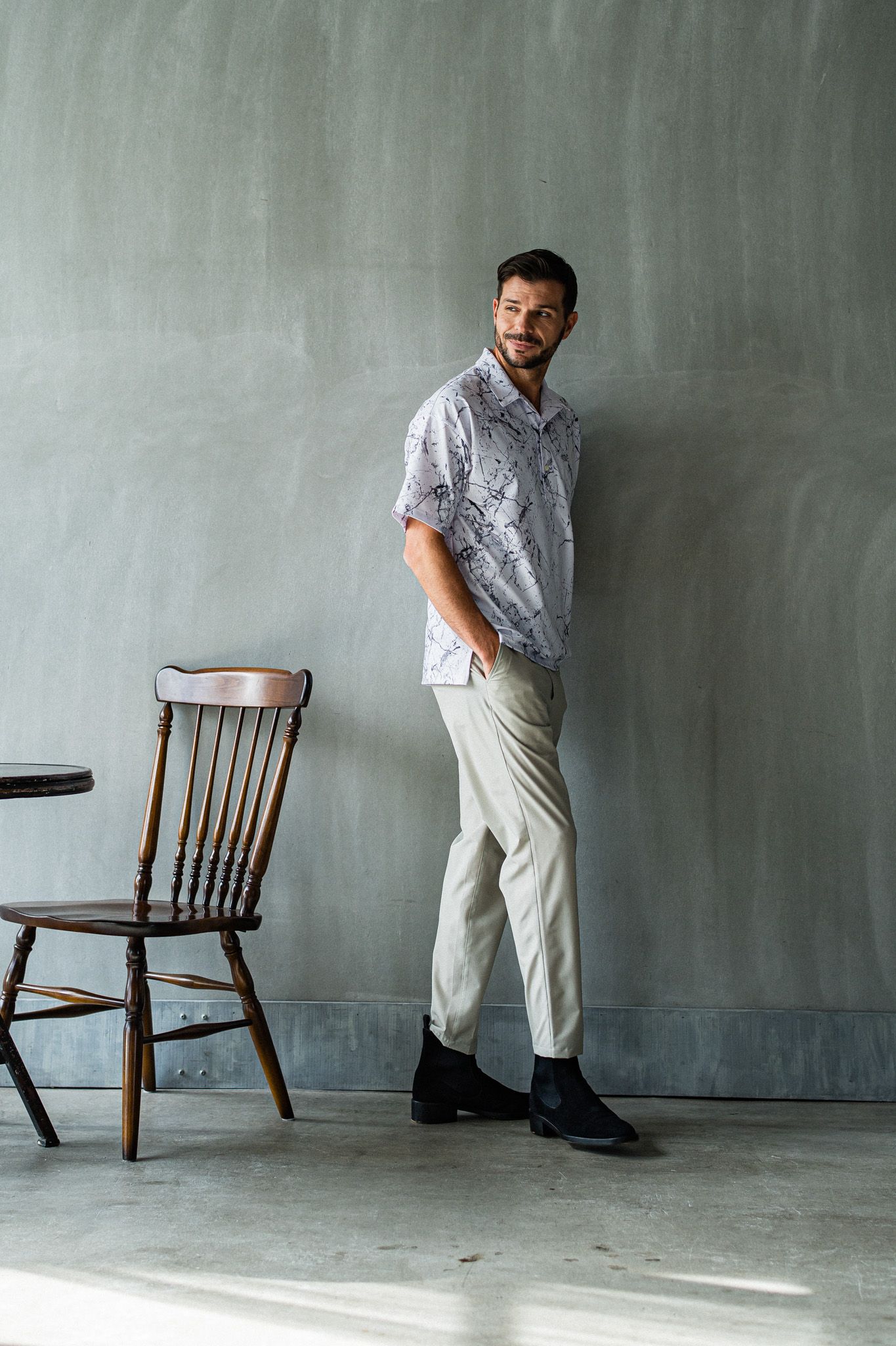 PAT WIDE EASY PANTS / RC32-ST-036 / ベルト付きテーパードワイドパンツ / ベージュ