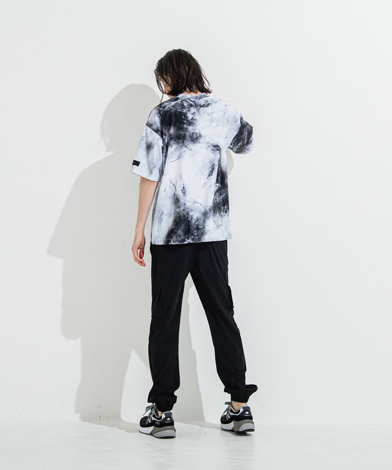DAVID NYLON CARGO PANTS / RC36-ST-040 / ミリタリーナイロン裾ゴムカーゴパンツ / ブラック