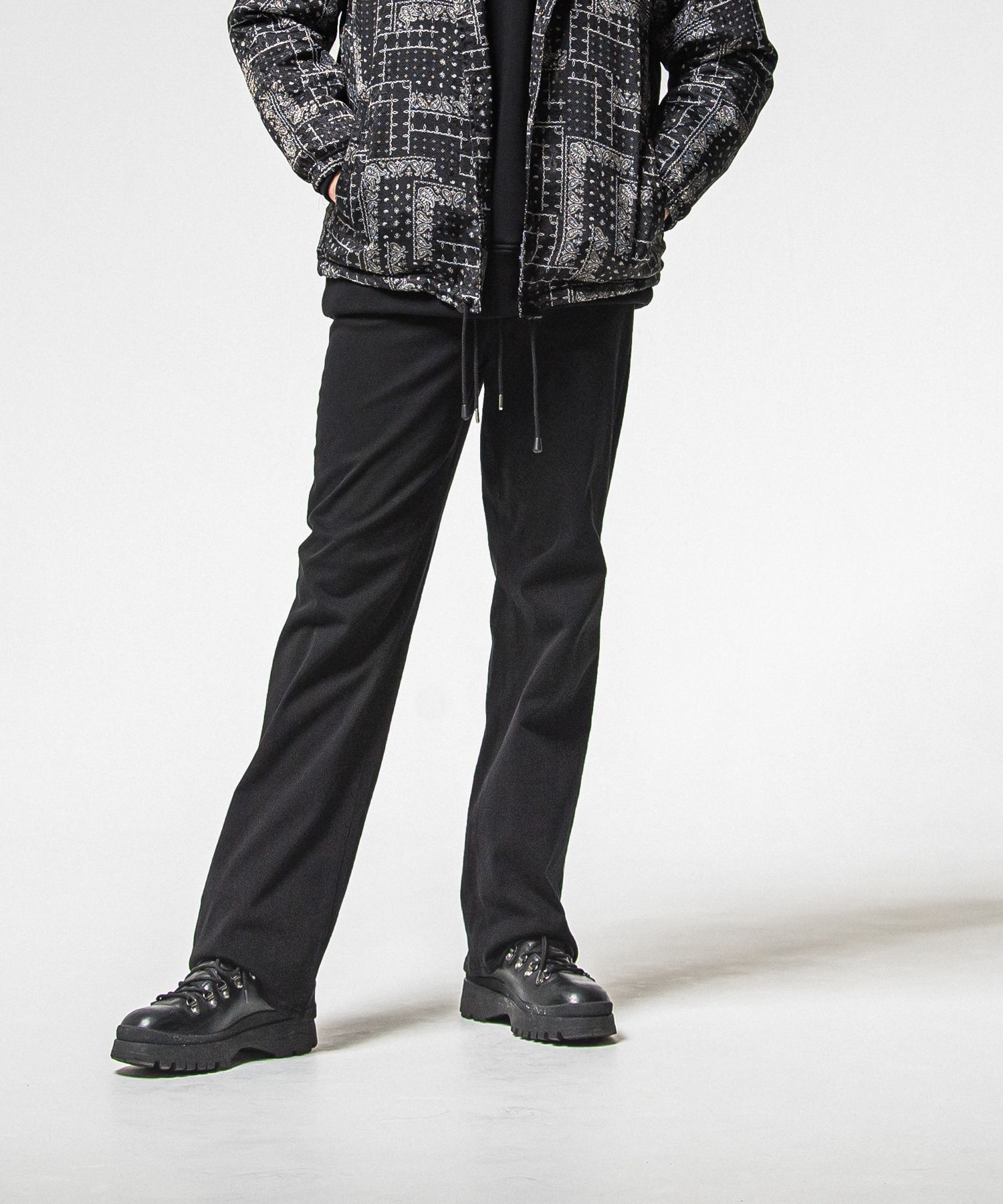 KING DENIM JERSEY / BASIC-ST-005 / デニムジャージバギーワイドパンツ / ブラック (12月中旬入荷予定)