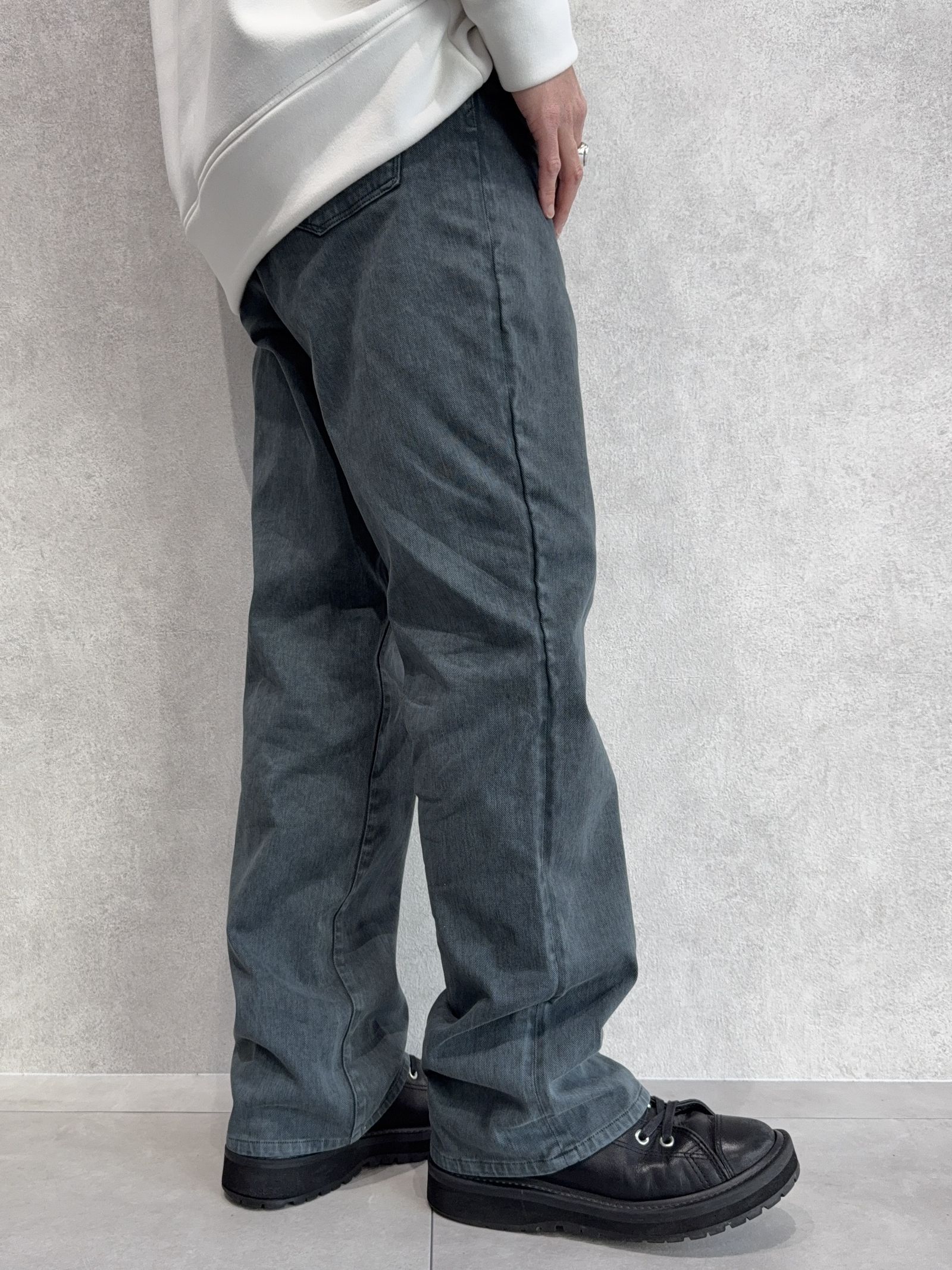 KING DENIM JERSEY / BASIC-ST-005 / デニムジャージバギーワイドパンツ / ピグメントブラック