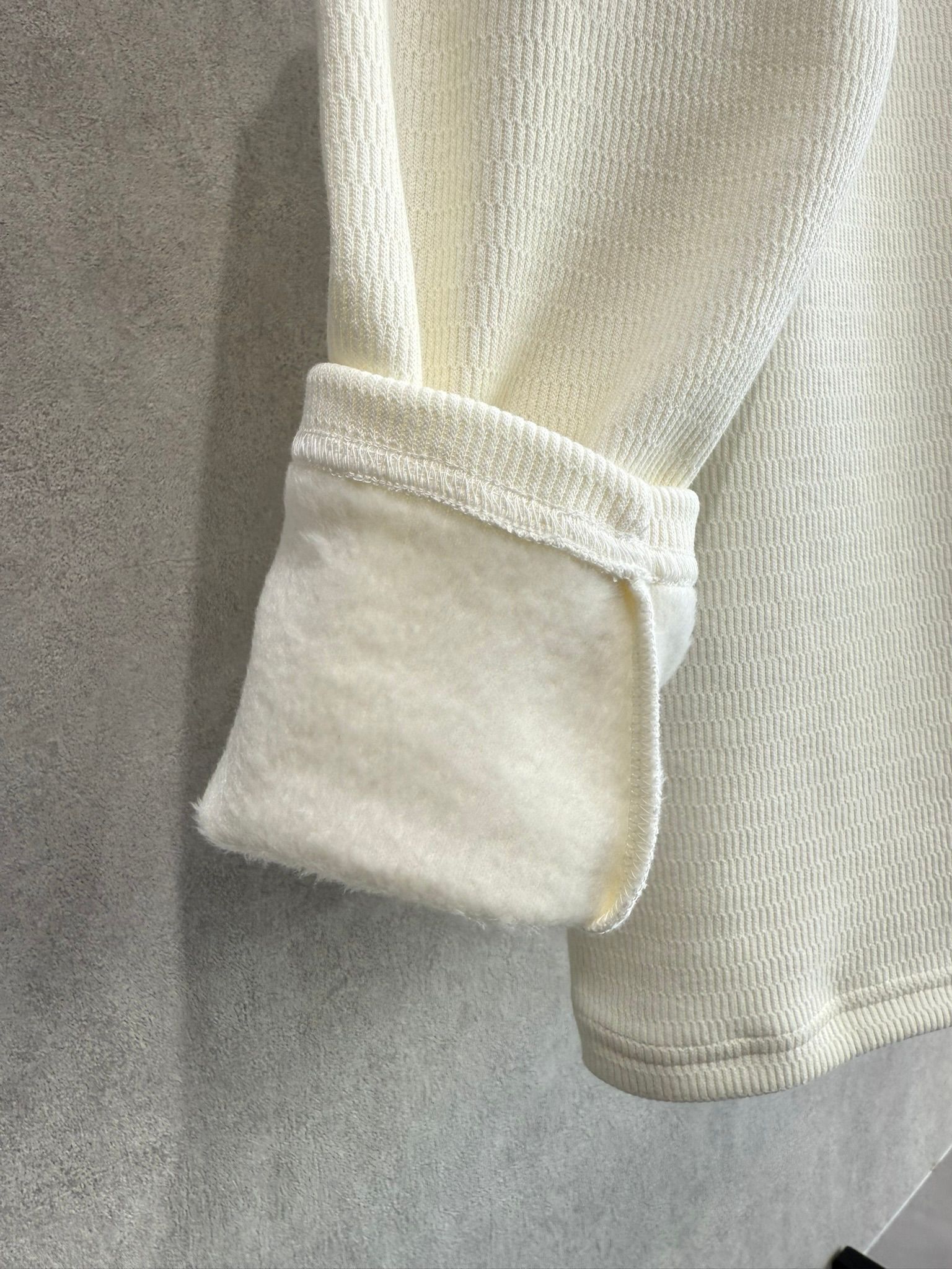 VELOURS FLEECE THERMAL HENRY / RC38-C-003 / 裏起毛サーマルヘンリーネックロングTシャツ / ホワイト