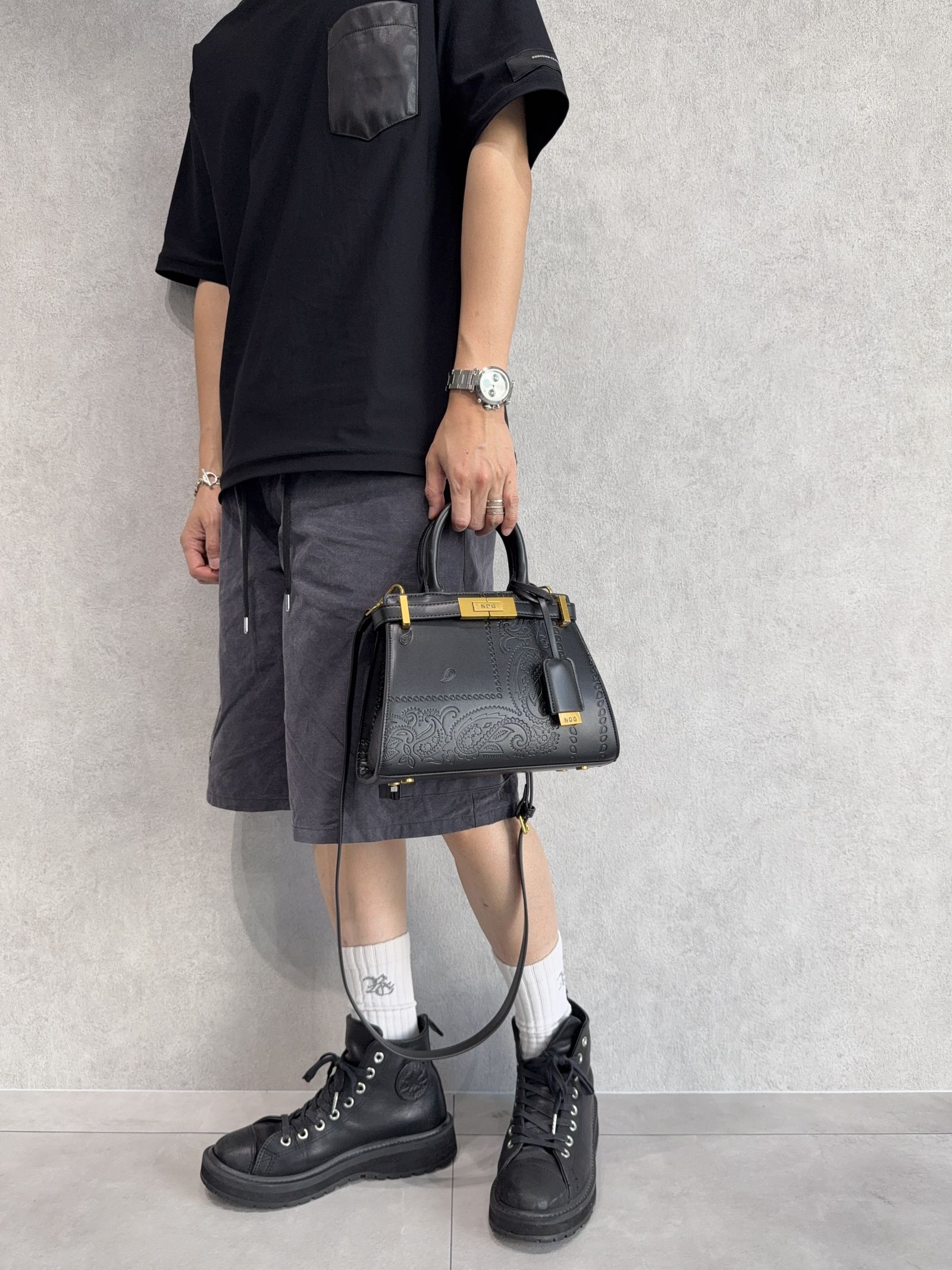 Jeanne 250MM / トートショルダーバッグ / ブラックペイズリー