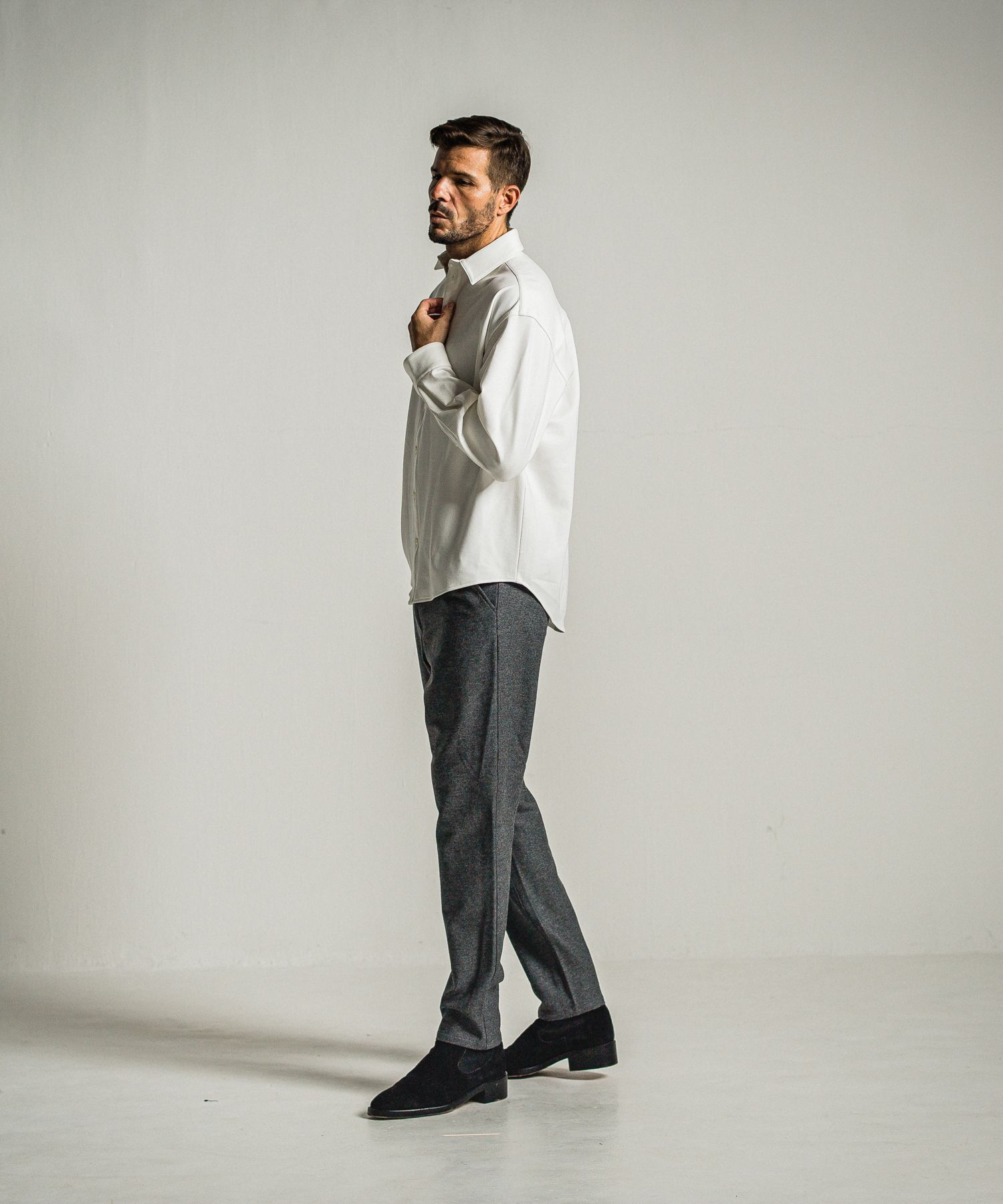 PAT WIDE EASY PANTS / RC34-ST-036 / ワイドテーパードパンツ / グレー