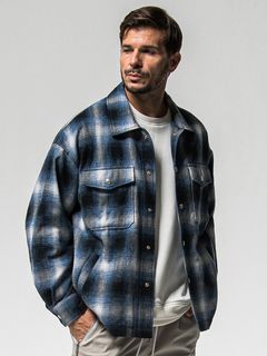 FLANNEL CHECK JK / RC38-JK-007 / フランネルチェックCPOジャケット / ブルー (10月中旬入荷予定)