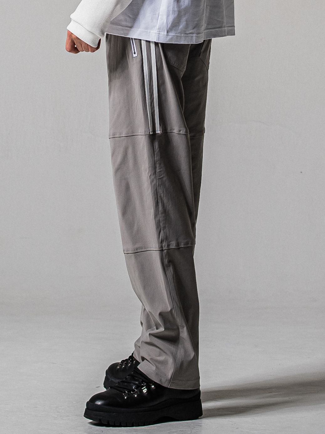 JOHNSON LINE WIDE PANTS / RC39-ST-009WT / ジョンソンラインワイドタックパンツ / グレー×ホワイト (1月下旬入荷予定)