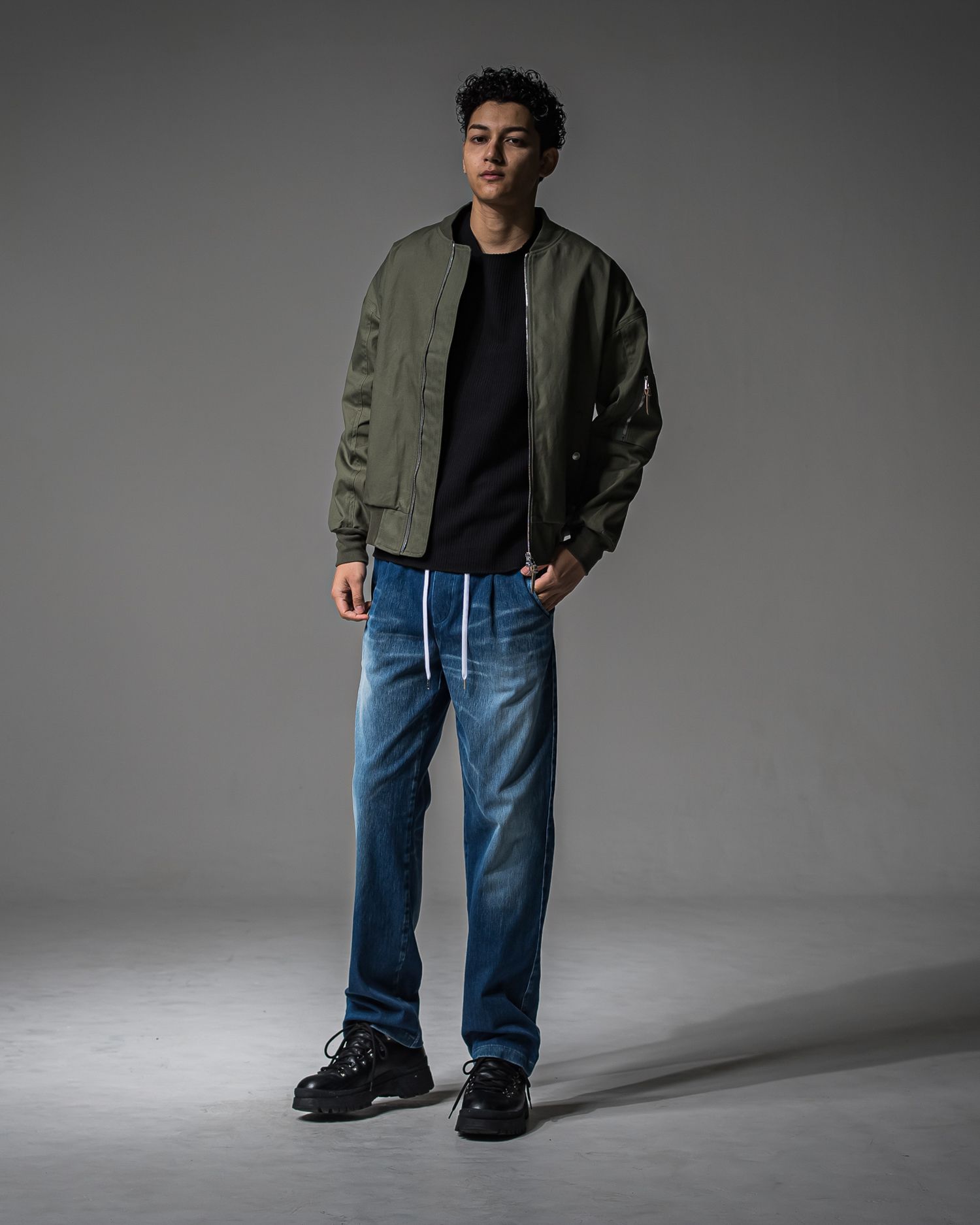CUTOFF RAIL LONGSLEEVE / RC37-C-001 / レールカットソー / ブラック (9月中旬入荷予定)