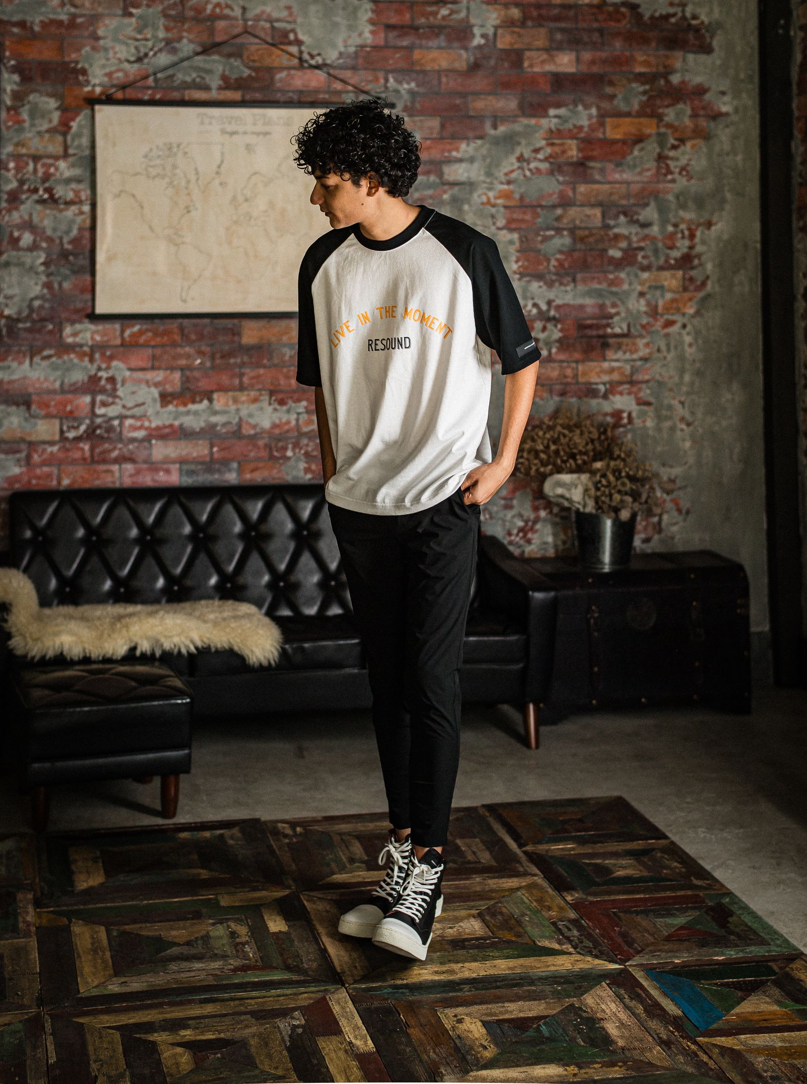 PAT TIGHT EASY PANTS / RC31-ST-037 / ベルト付きイージーパンツ / ナイロンブラック