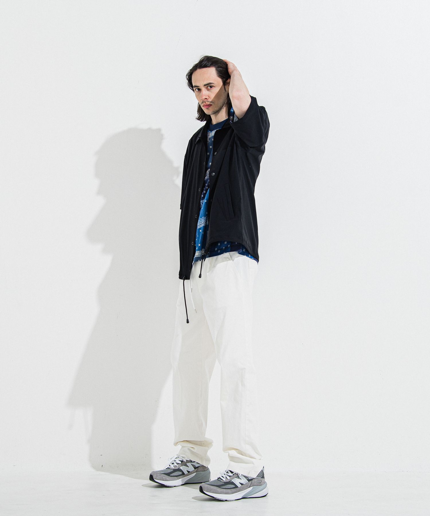 NYLON HALF COACH JACKET / RC36-C-002 / 半袖ナイロンコーチジャケット / ブラック
