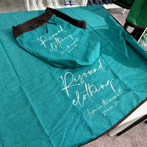 「Lagu×RESOUND」 BLANKET & ECOBAG / RL-BLBAG-1 / ブランケット&ショルダーエコバッグ / ターコイズ