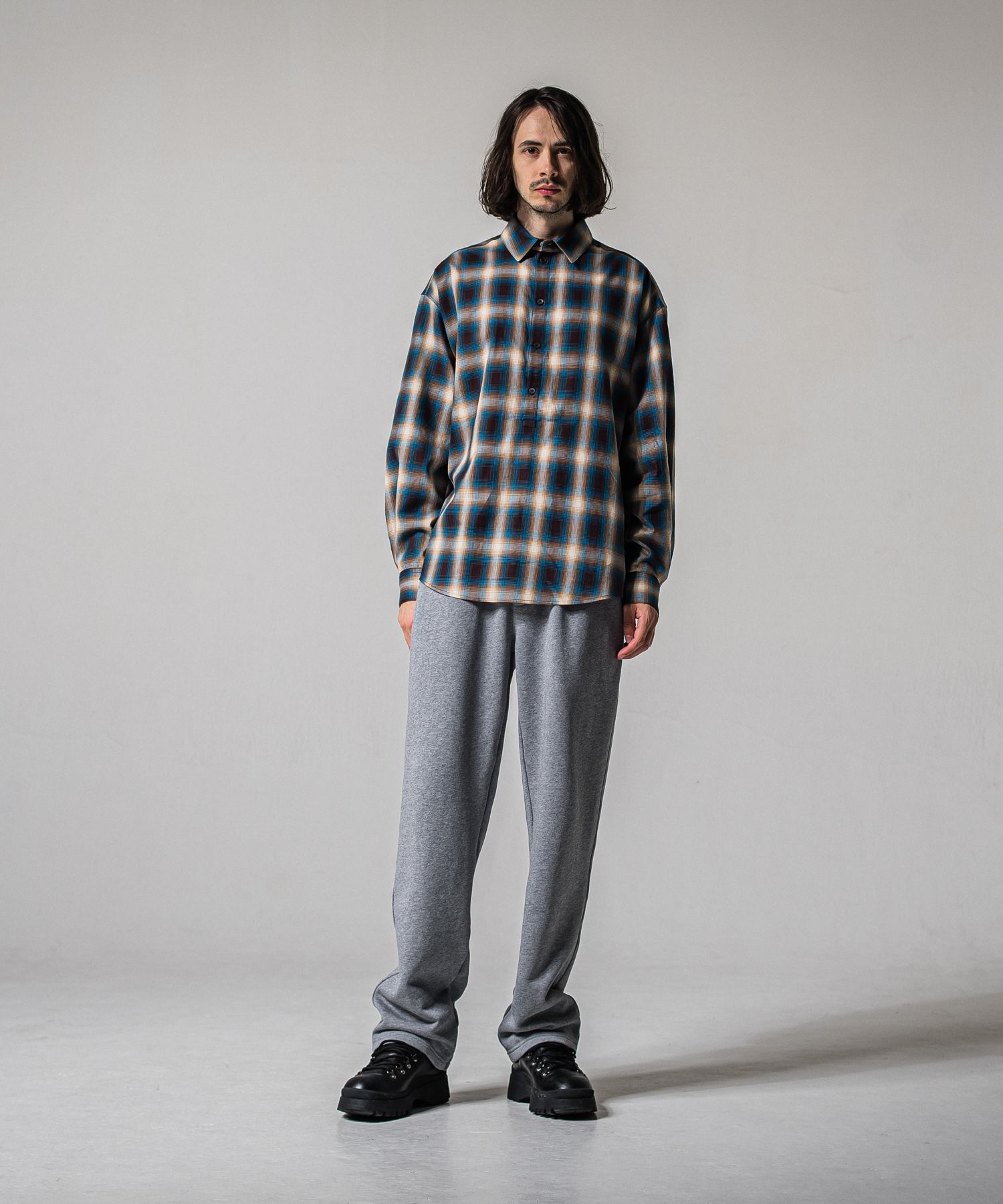 PULL JACK SHIRT / RC39-SH-003 / プルオーバーチェックシャツ / ブルー×ブラウン (3月上旬入荷予定)