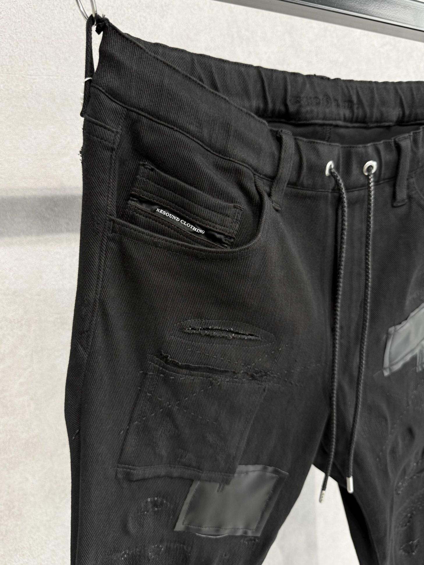 MICK DENIM JERSEY / BASIC-ST-020 / デニムジャージテーパードパンツ / ブラックリメイク