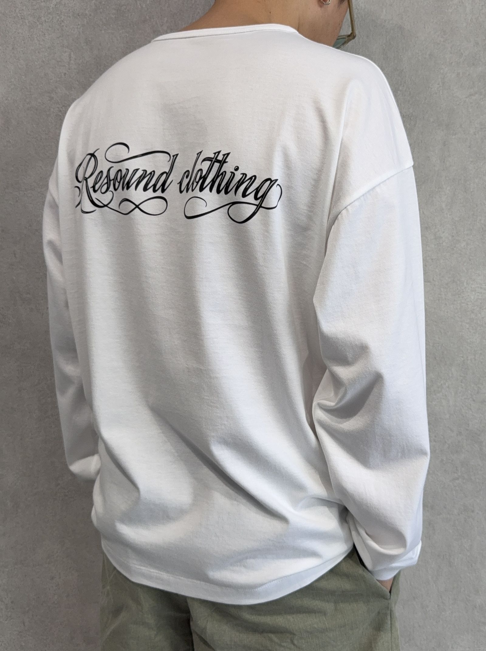 PIN ST RC OVER LONGSLEEVE TEE / RC41-T-003 / オーバーサイズ長袖バックロゴTシャツ / ホワイト