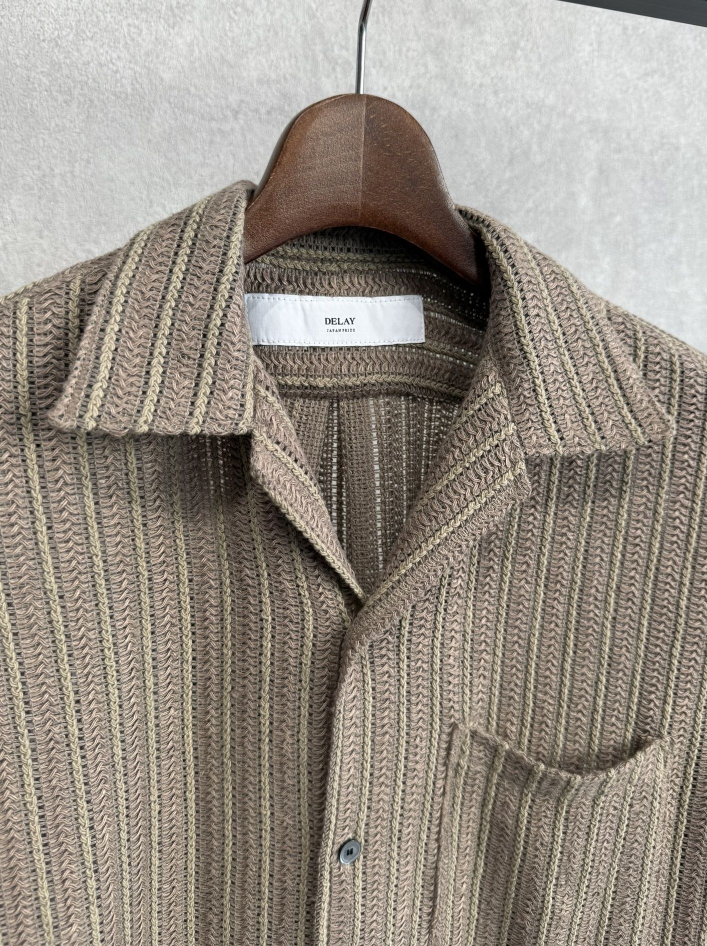 RUSSEL SHIRTS / DP1-SH-004 / ラッセル織り半袖シャツ / ブラウン