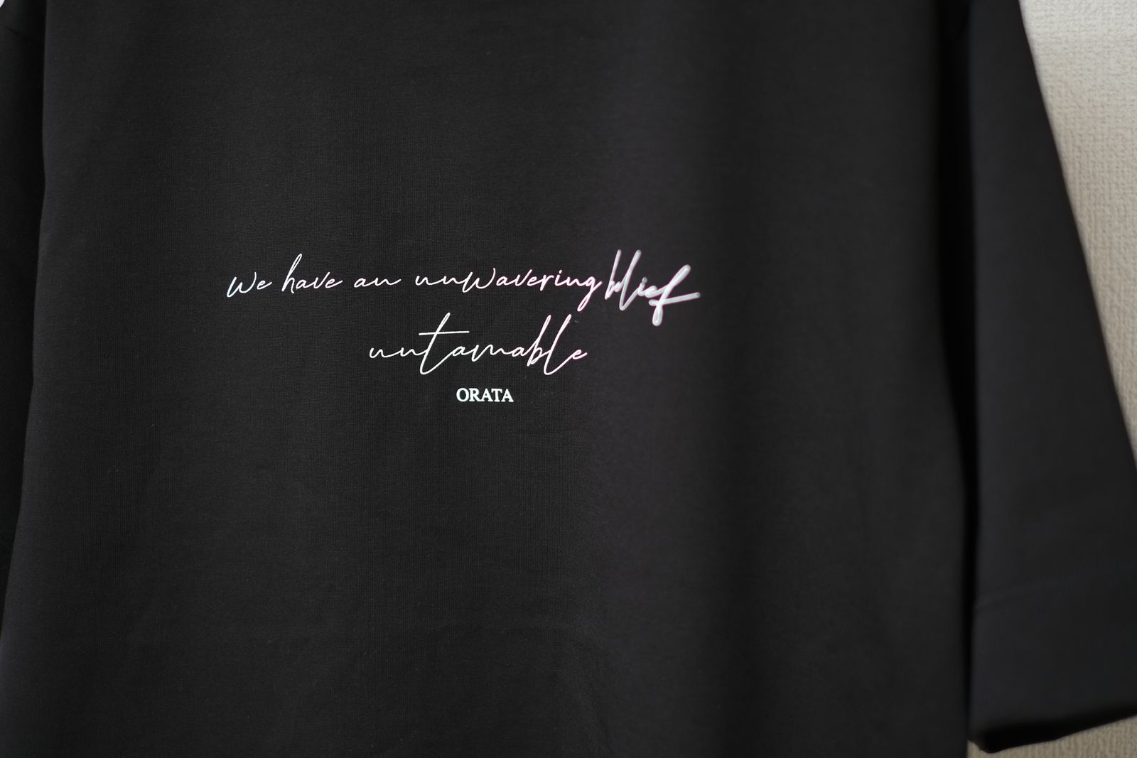 CURSIVE MESSAGE T / OR1-T-001 / プリントTシャツ / ブラック