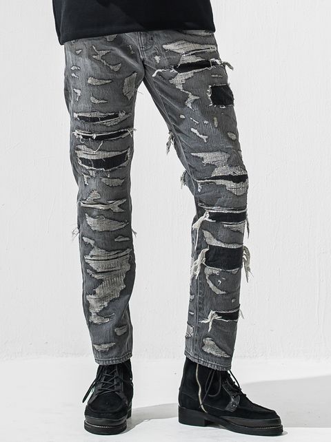 SCOTT JEANSS / RC42-ST-006 / レギュラーテーパードデニムパンツ / スペシャルクラッシュ ブラック (12月中旬入荷予定)