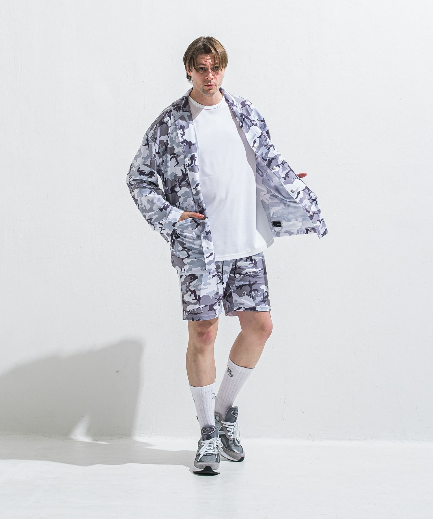 OVER NO SLEEVE / RC40-T-010 / サイドロゴメッシュノースリーブ / ホワイト (6月上旬入荷予定)