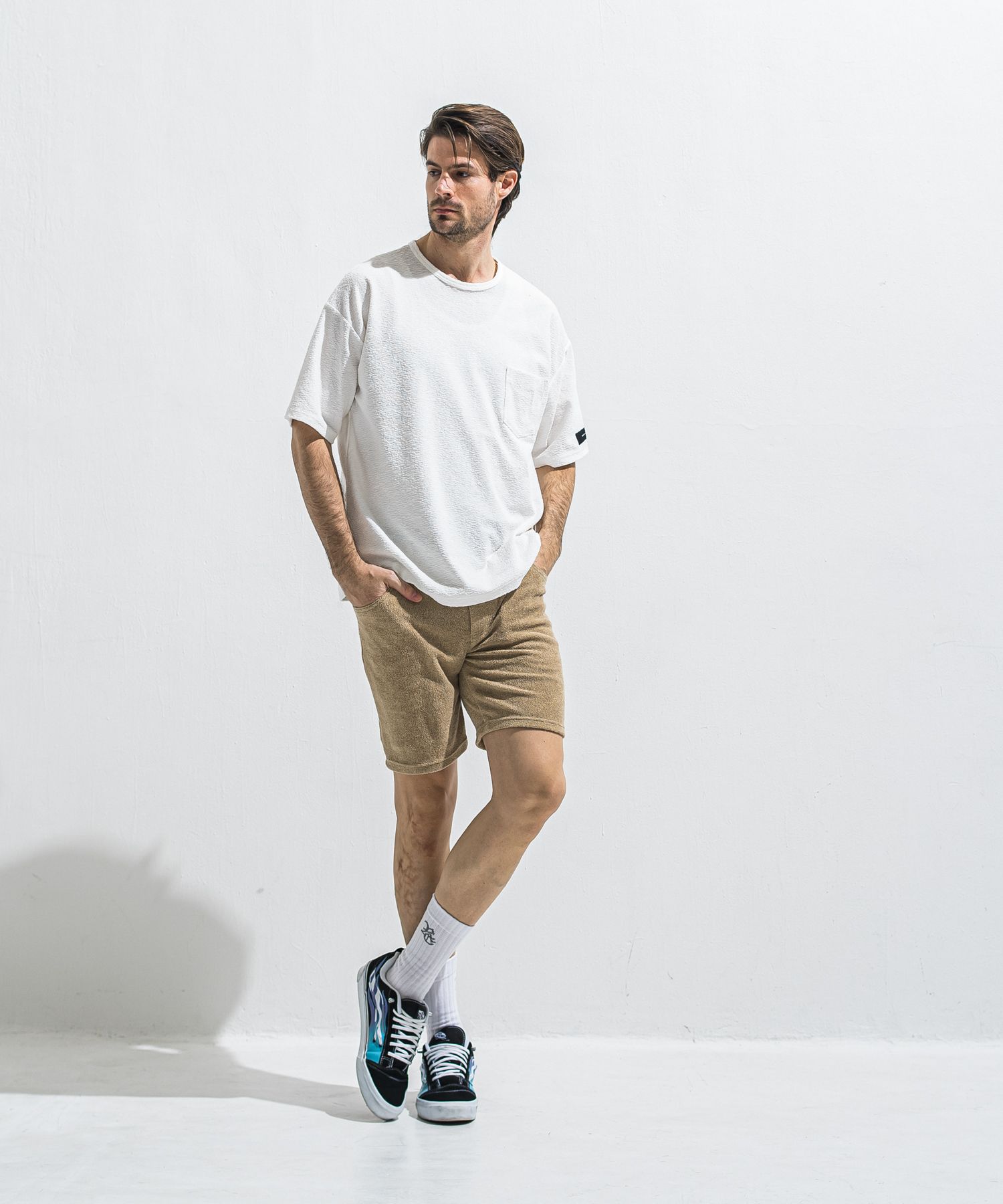 PILE OVER TEE / RC40-T-002 / パイルポケットビッグTシャツ / ホワイト (4月中旬入荷予定)