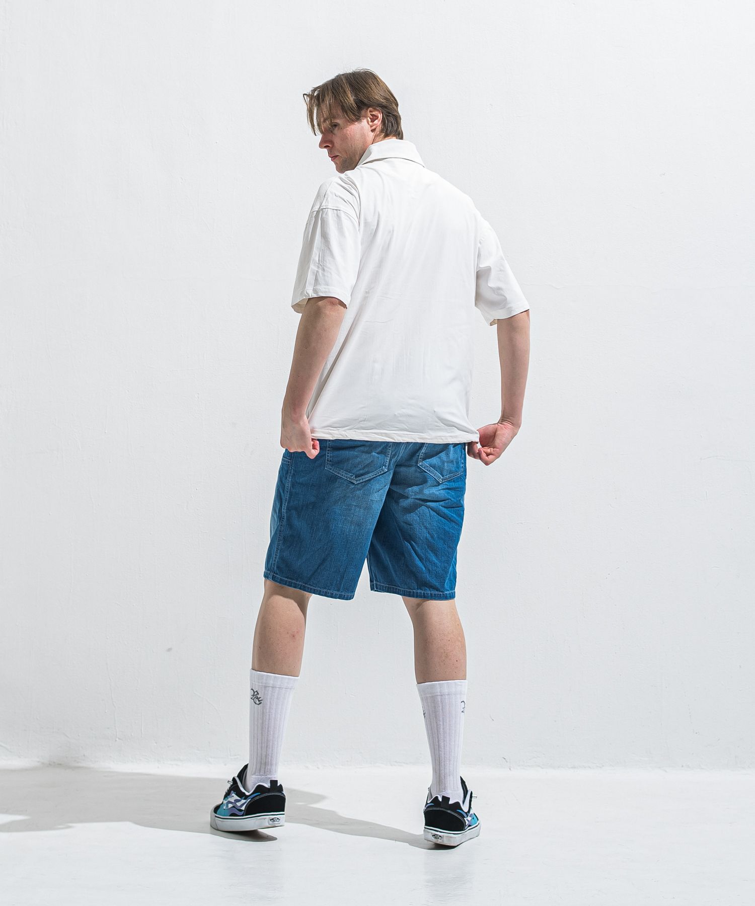 NYLON HALF COACH JACKET / RC40-C-002 / 半袖ナイロンコーチジャケット / ホワイト (5月中旬入荷予定)