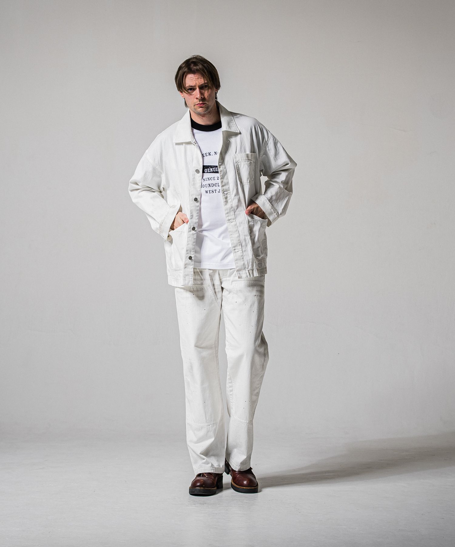 COLLEGE RAGLAN OVER TEE / RC39-T-002 / カレッジロゴラグランビッグTシャツ / ホワイト×ブラック (4月上旬入荷予定)