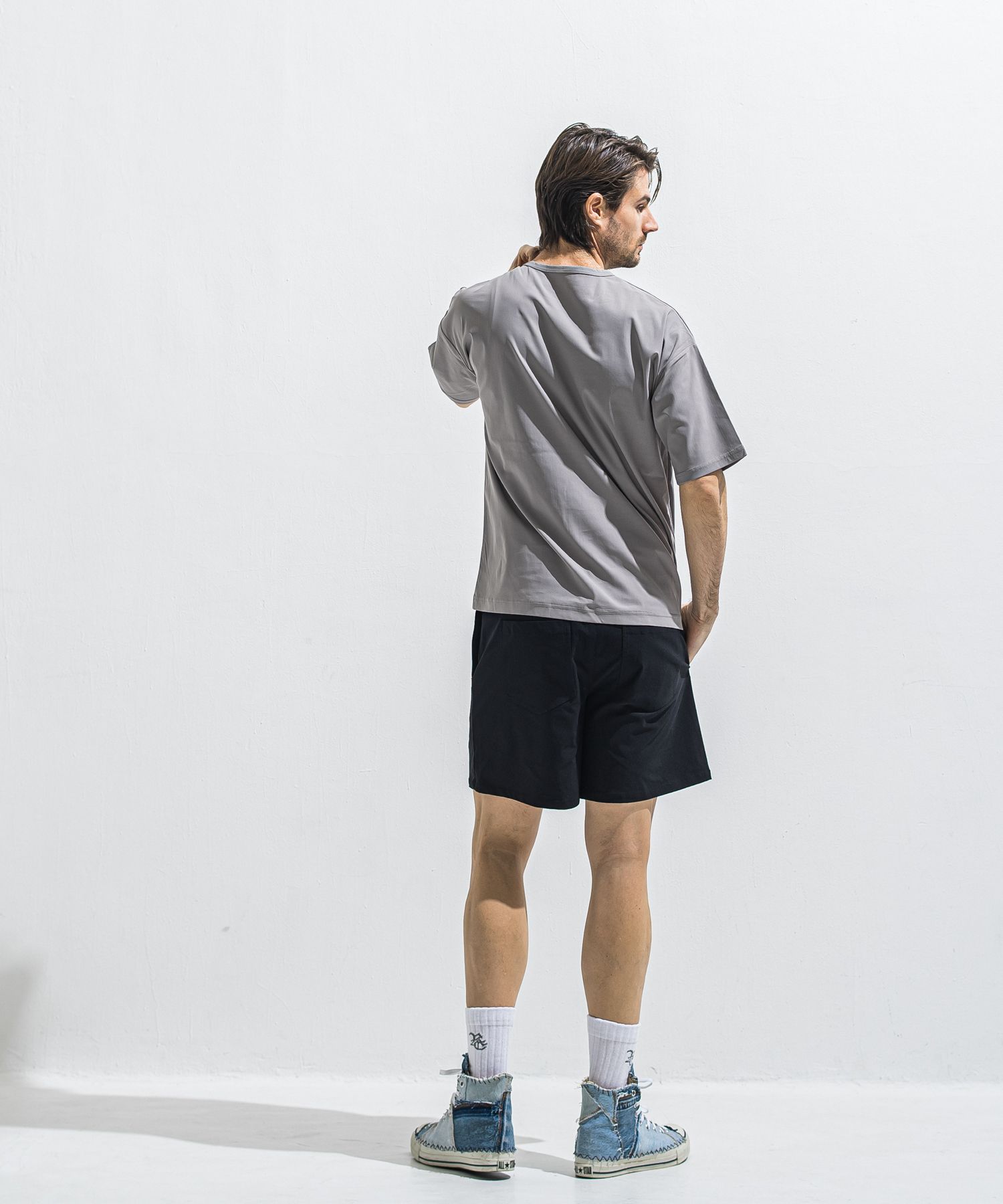 TV NYLON SHORTS / RC40-HP-004 / リラックスナイロンショーツ / ブラック (6月上旬入荷予定)