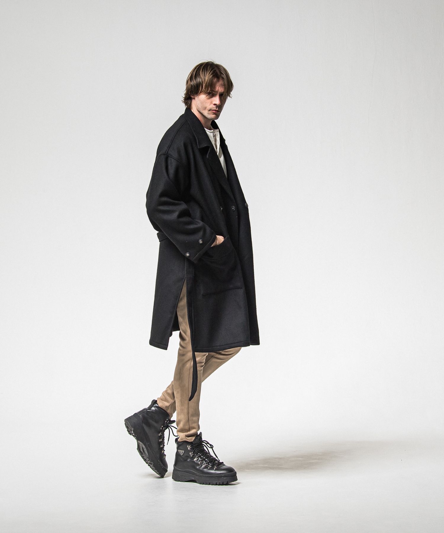 CHRIS EASY SUEDE TUCK  PANTS / RC38-ST-016T / スエードイージータックパンツ / ブラウン (1月上旬入荷予定)