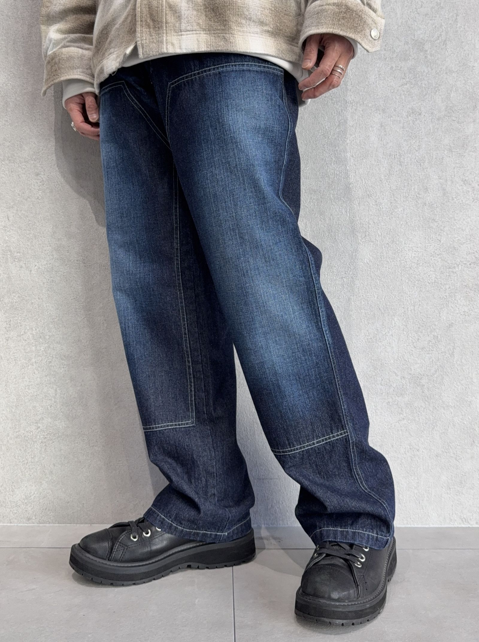 DOUBLE KNEE PT / RC39-ST-041 / ダブルニーワイドデニムパンツ / ダークインディゴ