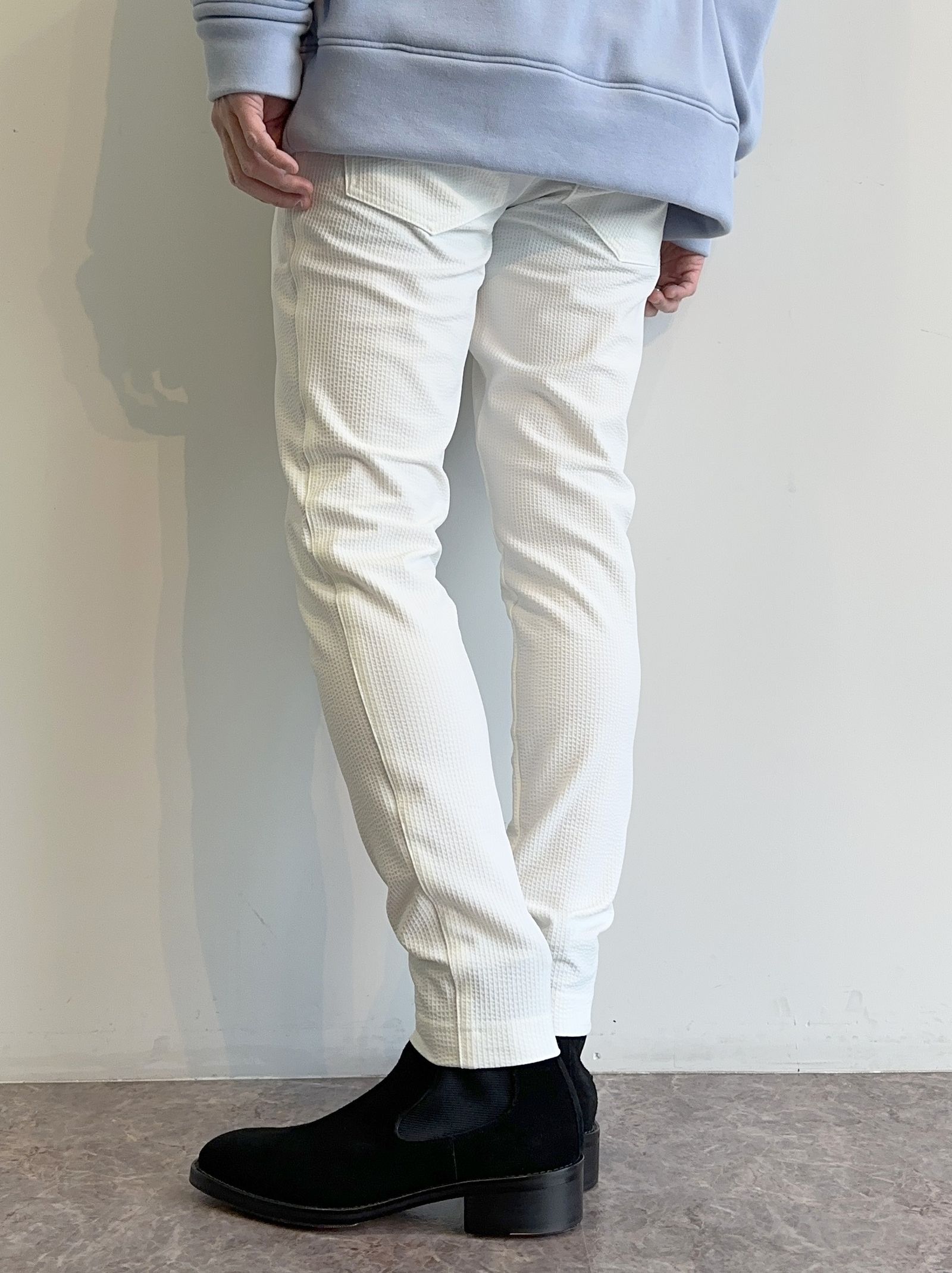 CHRIS EASY TUCK PANTS / RC31-ST-016T / シアサッカーイージータックパンツ / ホワイト