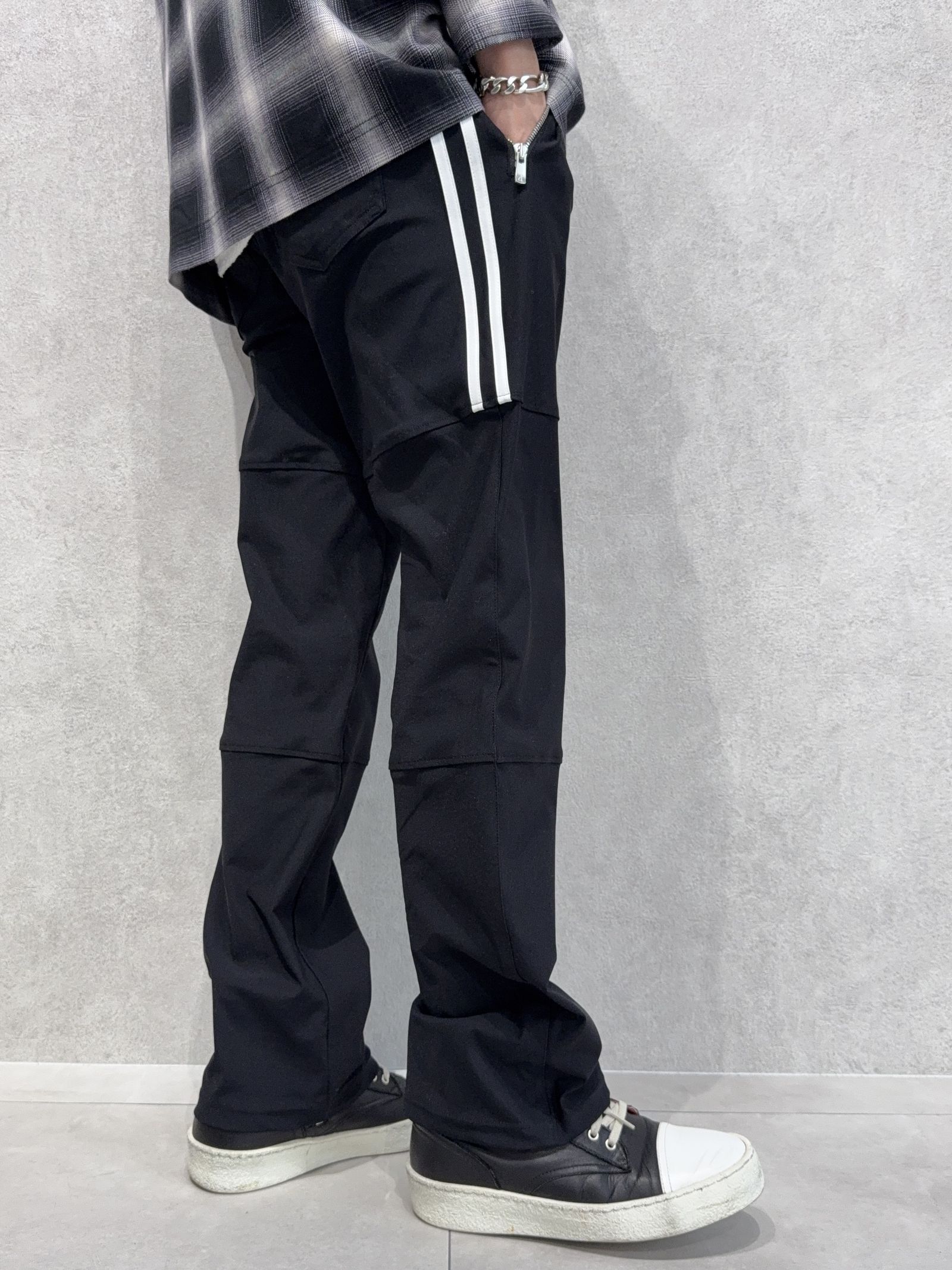 JOHNSON LINE WIDE PANTS / RC39-ST-009WT / ジョンソンラインワイドタックパンツ / ブラック×ホワイト