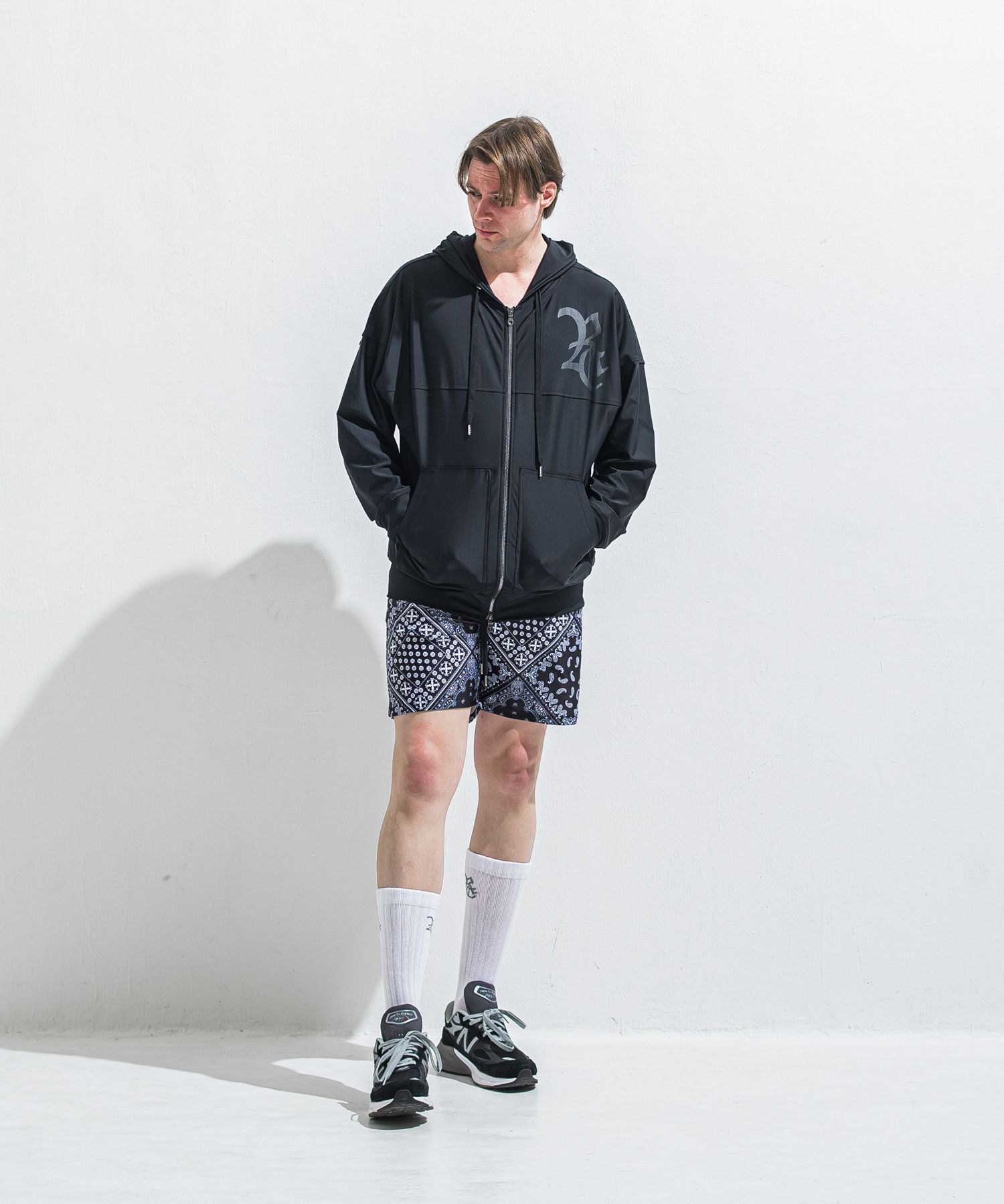 RUSH SHORTS / RC40-HP-002 / ラッシュガードショーツ / バンダナブラック (5月下旬入荷予定)