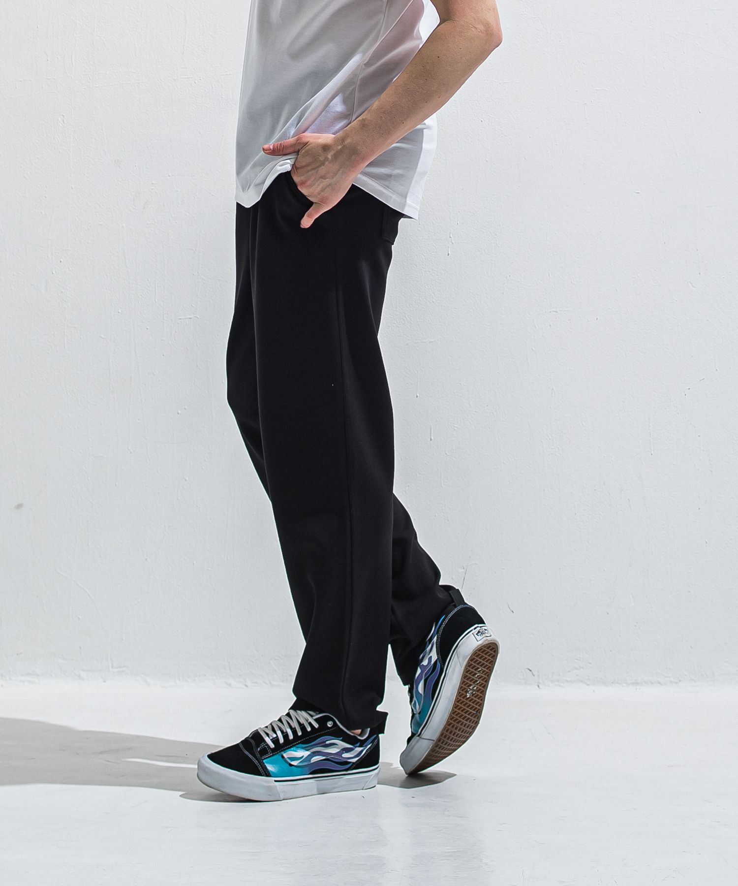 SEMI WIDE TUCK PANTS / RC40-ST-016WT / セミワイドタックパンツ / ダンボールブラック (4月中旬入荷予定)
