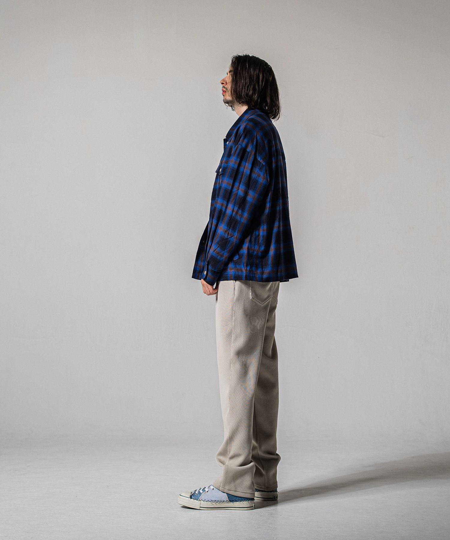 AZE WIDE TUCK PANTS / RC39-ST-016WT2 / 高機能畦編みニットワイドタックパンツ / グレージュ (1月中旬入荷予定)