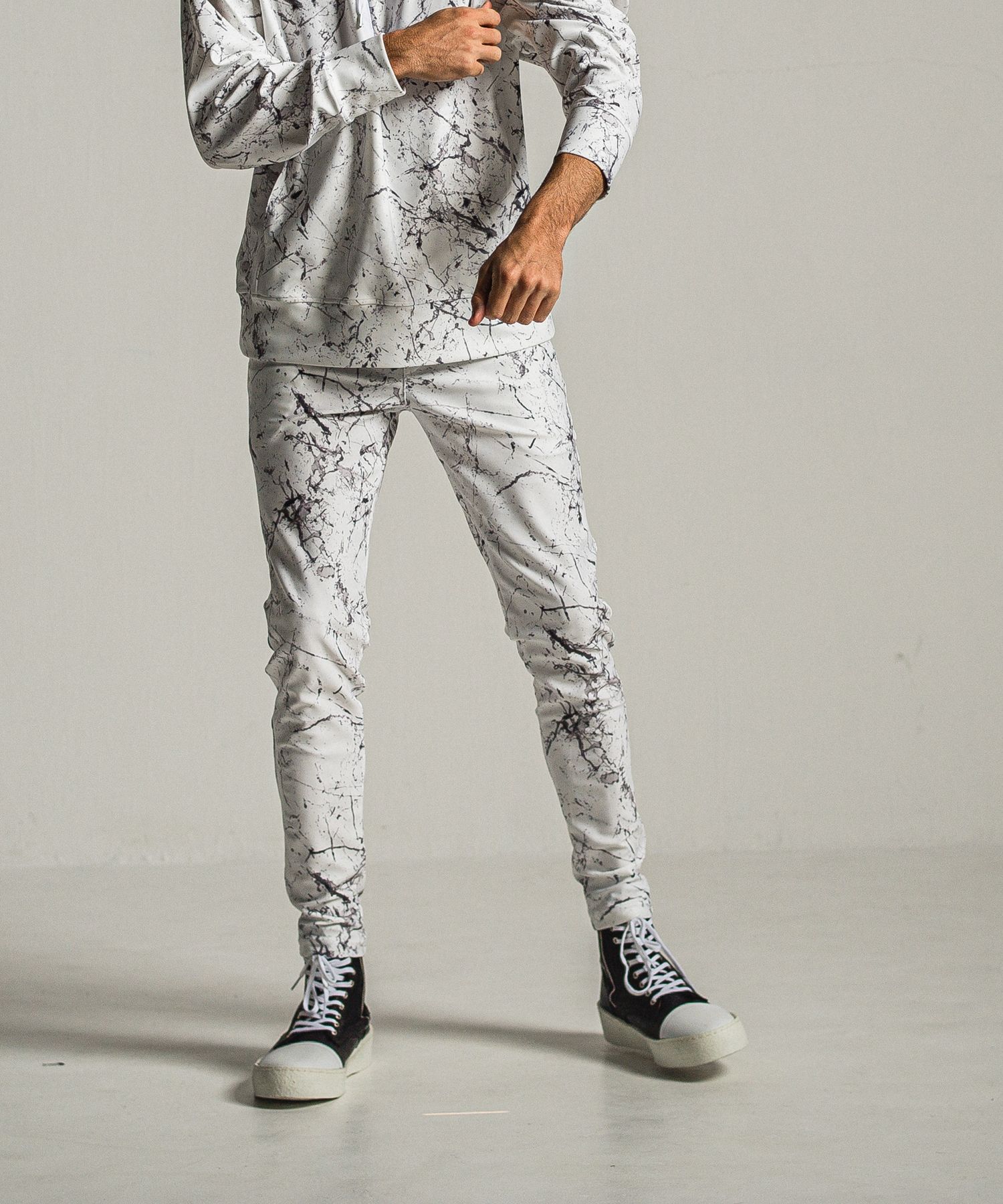 CHRIS EASY PANTS / RC34-ST-016 / ペイント柄イーシーパンツ / グレー