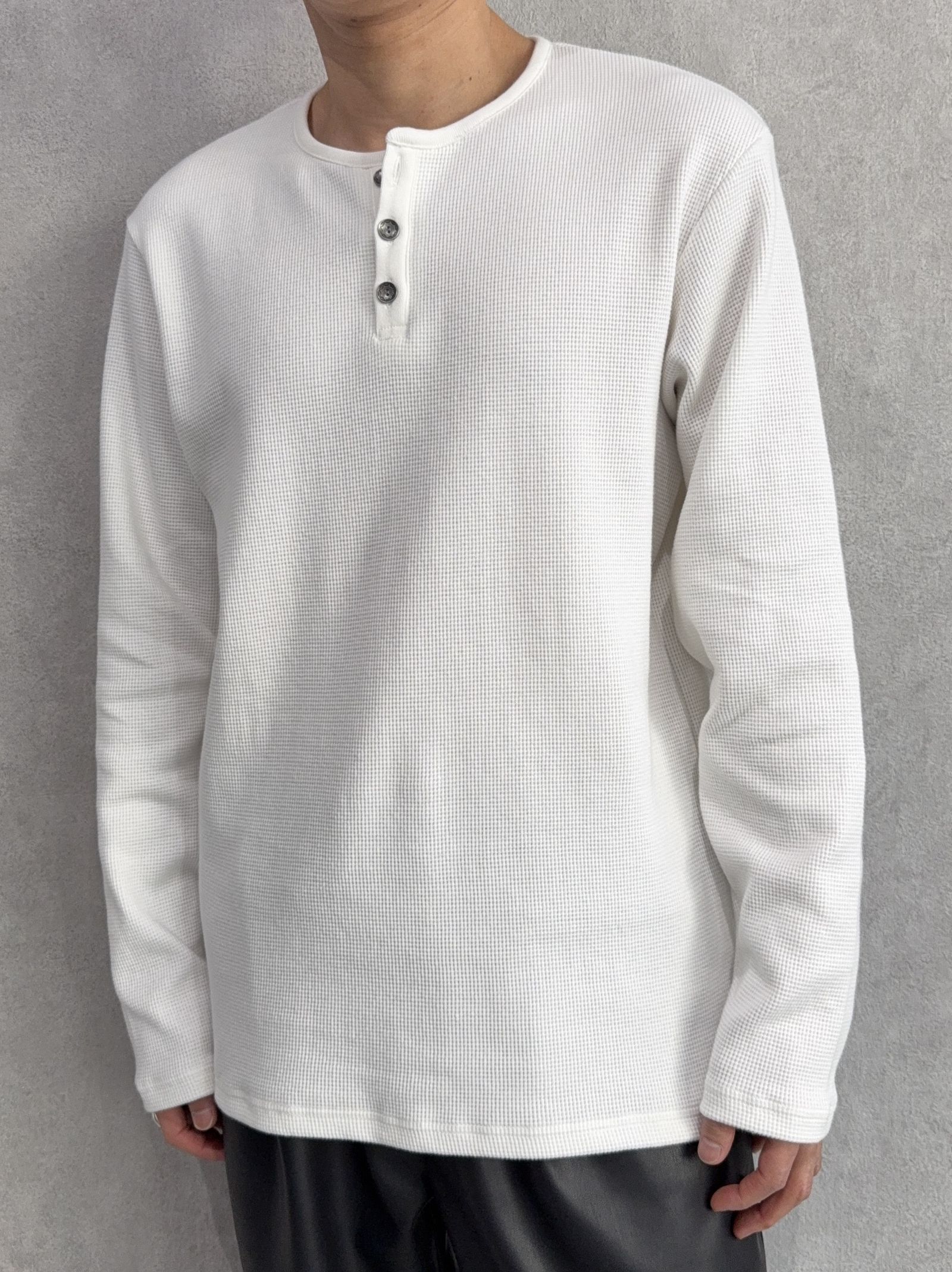 WAFFLE HENRY / RC39-C-001 / サーマルヘンリーネックロングTシャツ / ホワイト