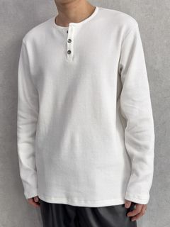 WAFFLE HENRY / RC39-C-001 / サーマルヘンリーネックロングTシャツ / ホワイト