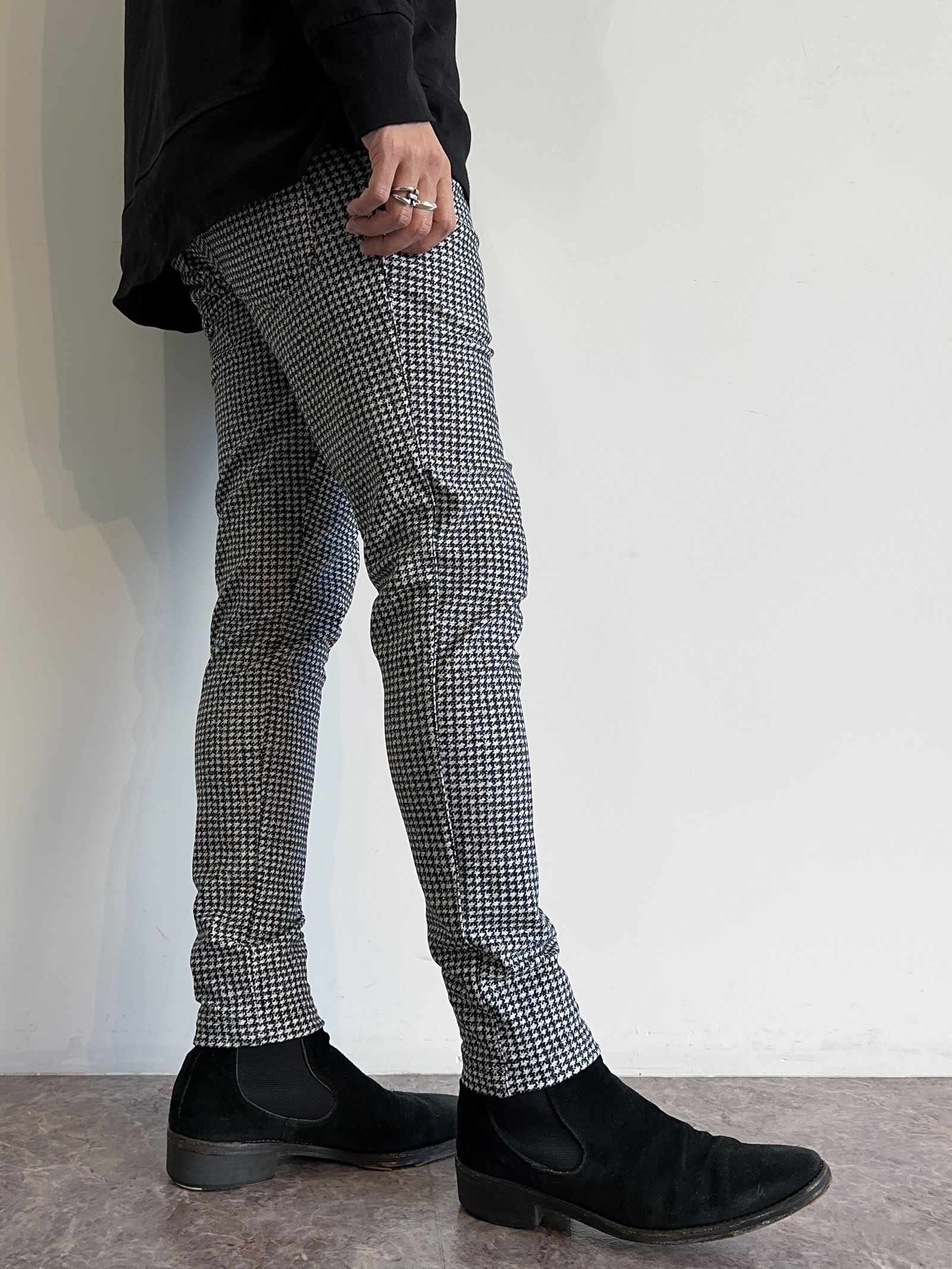 CHRIS EASY HEAT TUCK PANTS / RC30-ST-016HT / 裏起毛タックパンツ / 千鳥柄
