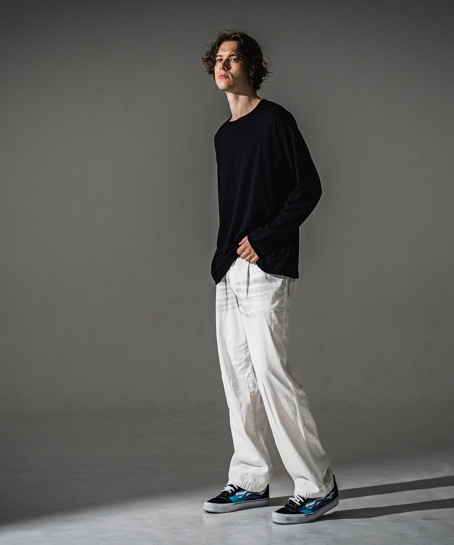 PIN ST RC OVER LONGSLEEVE TEE / RC41-T-003 / オーバーサイズ長袖バックロゴTシャツ / ブラック (7月中旬入荷予定)