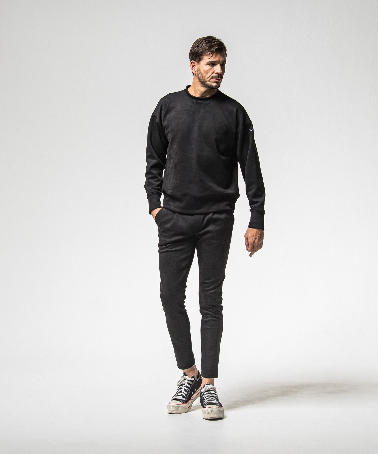 SUEDE DROP TRAINER / RC38-C-005 / スエードトレーナー / ブラック (1月上旬入荷予定)