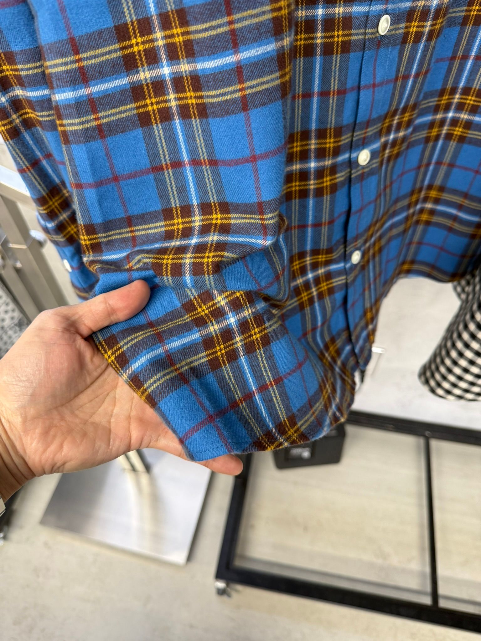 FLANNEL JACK SHIRTS / RC42-SH-001 / オーバーサイズフランネルチェックシャツ / ブルー (1月上旬入荷予定)