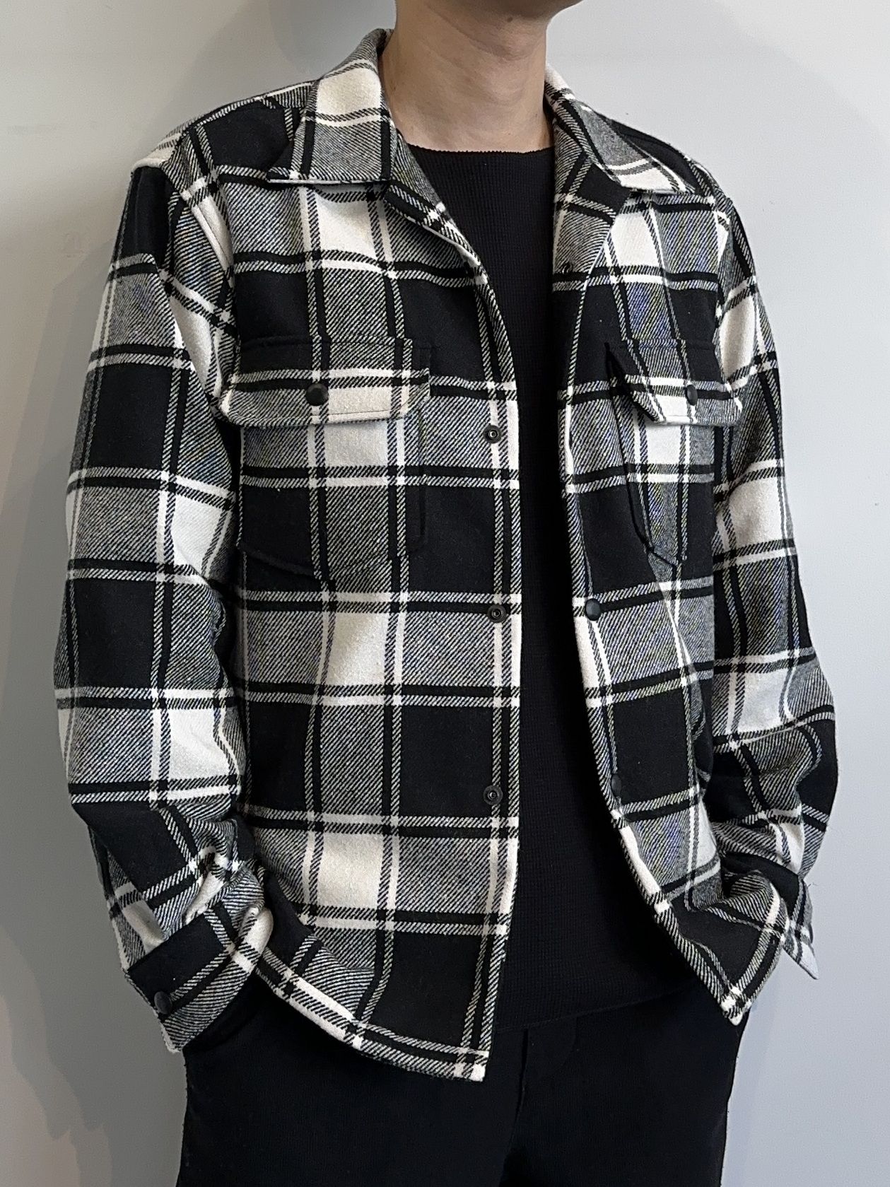 HEAVY FLANNEL JK / OR1-SH-002 / チェックシャツジャケット / ブラック