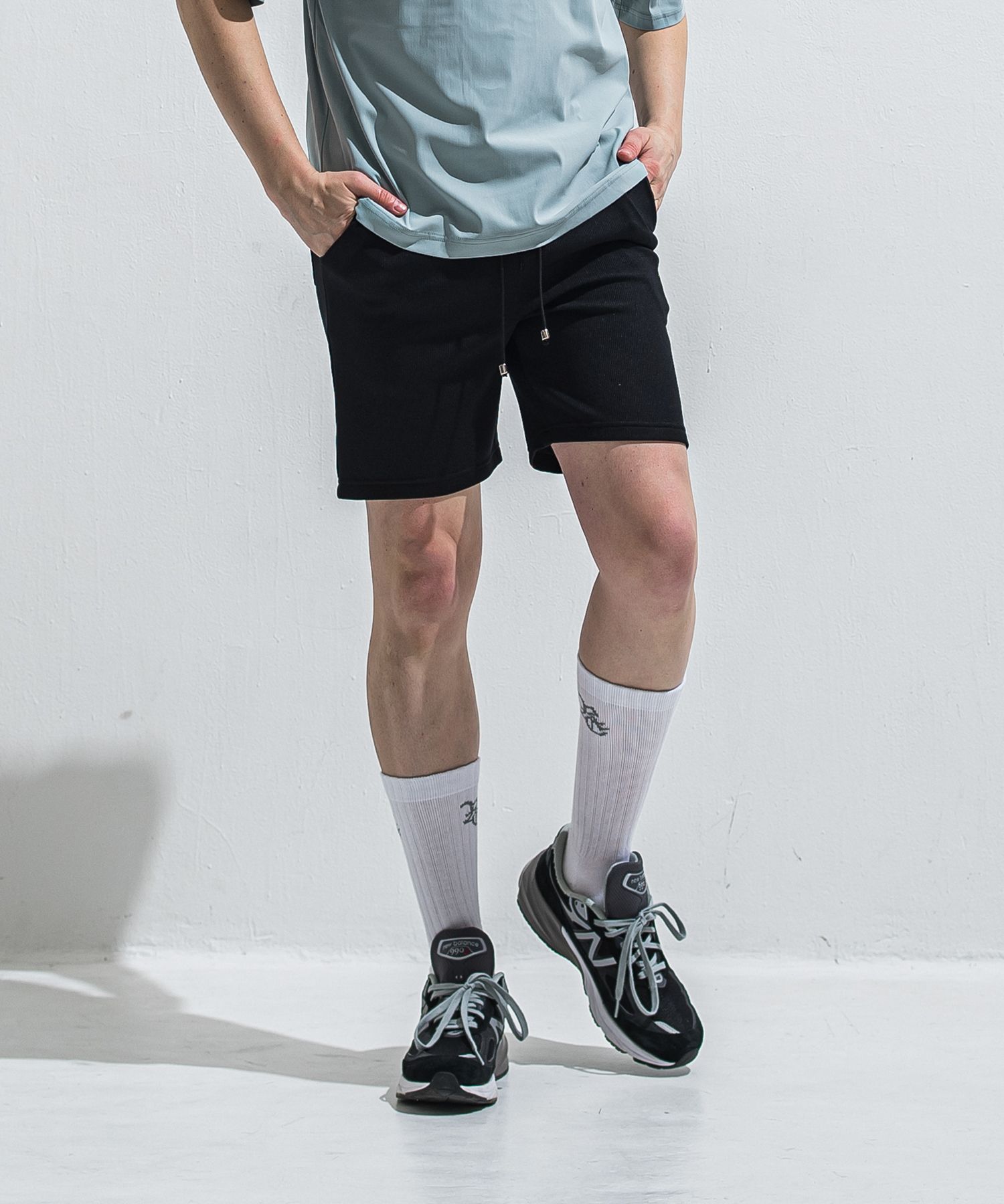 AZE SHORTS / RC40-HP-006 / 高機能畦編みショーツ / ブラック (5月下旬入荷予定)