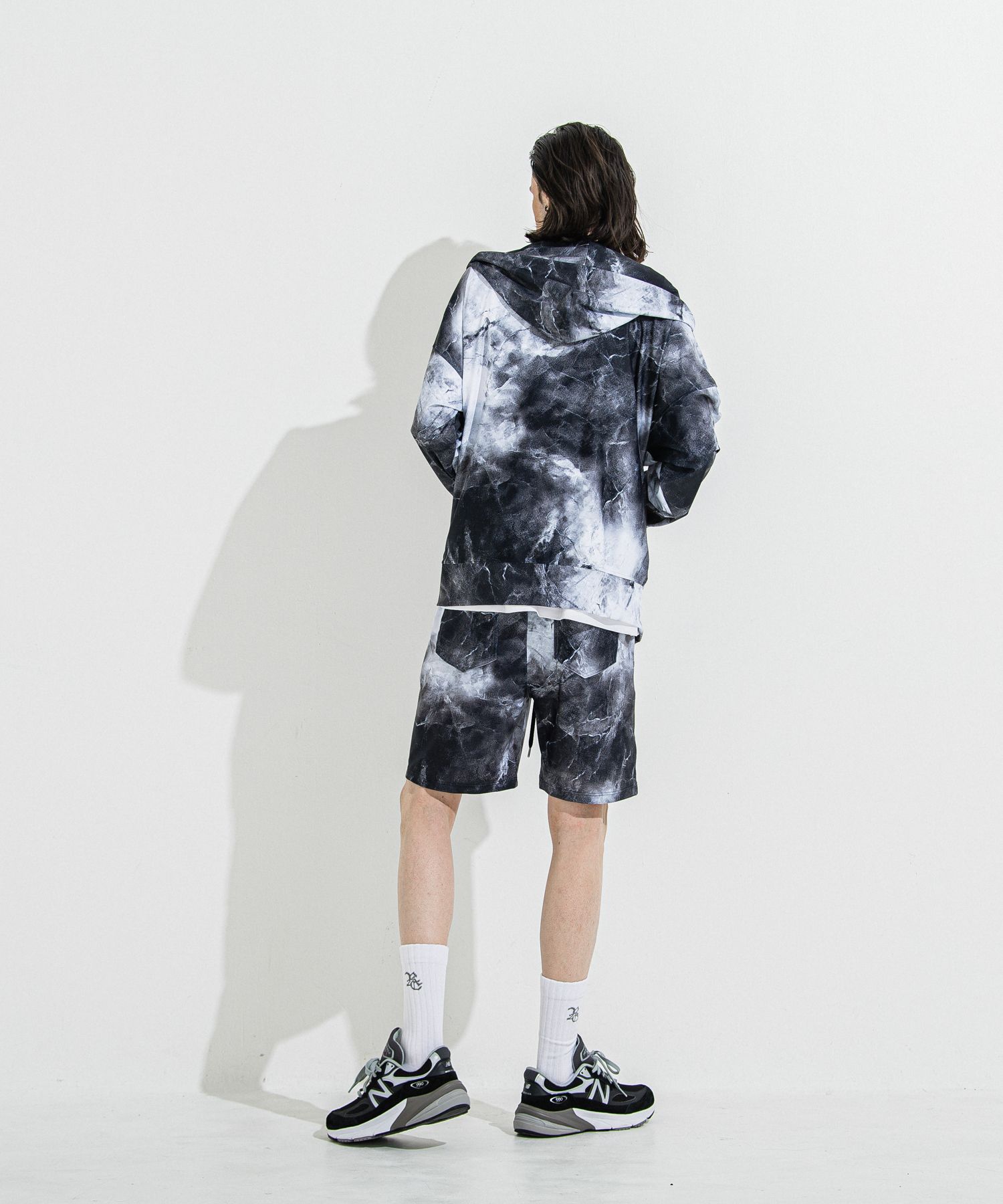 RUSH OVER ZIPUP HOODIE / RC36-C-001 / ラッシュガードパーカー / マーブルブラック