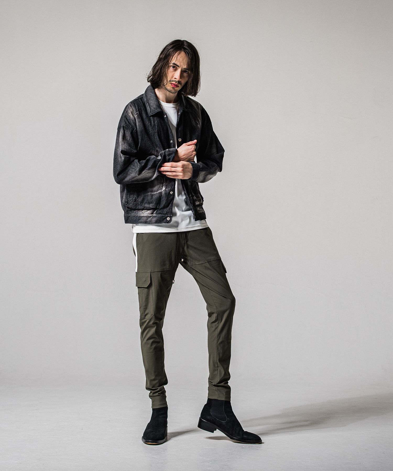 DARRELL CARGO PT / BASIC-ST-010 / ナイロン ラインカーゴパンツ / カーキ (2月下旬入荷予定)