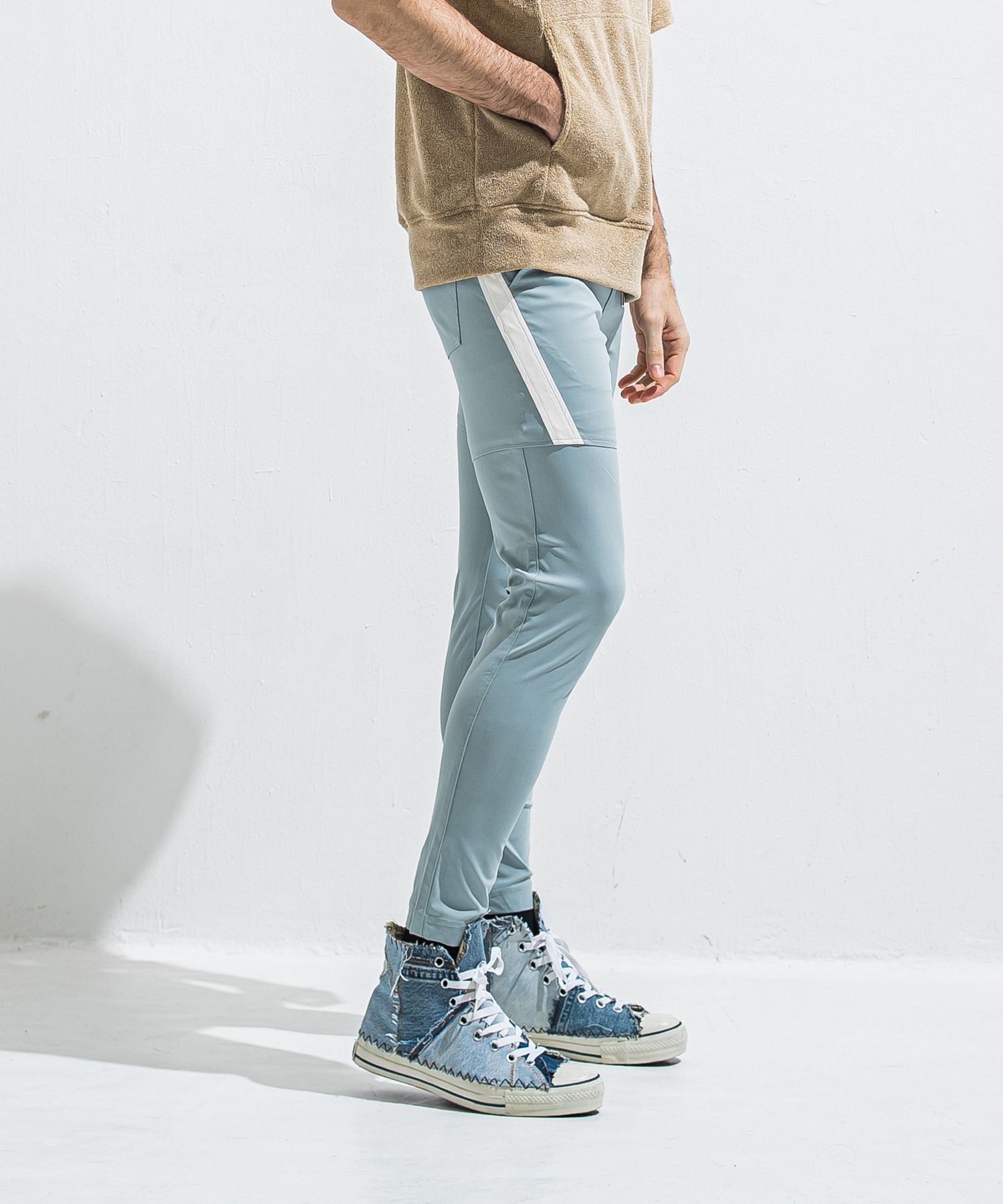 TYLER NYLON PANTS / RC40-ST-026 / レザーラインナイロンパンツ / アクア (5月中旬入荷予定)