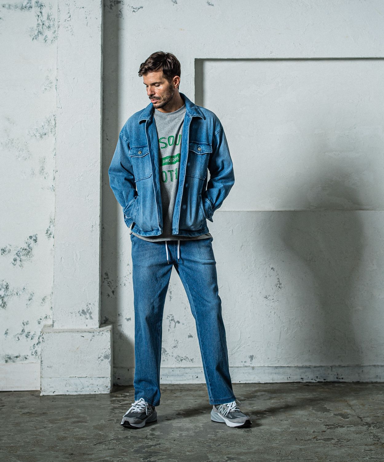 EX DENIM JERSEY WIDE PT / RC35-ST-016WTD / デニムジャージワイドパンツ / ライトインディゴ