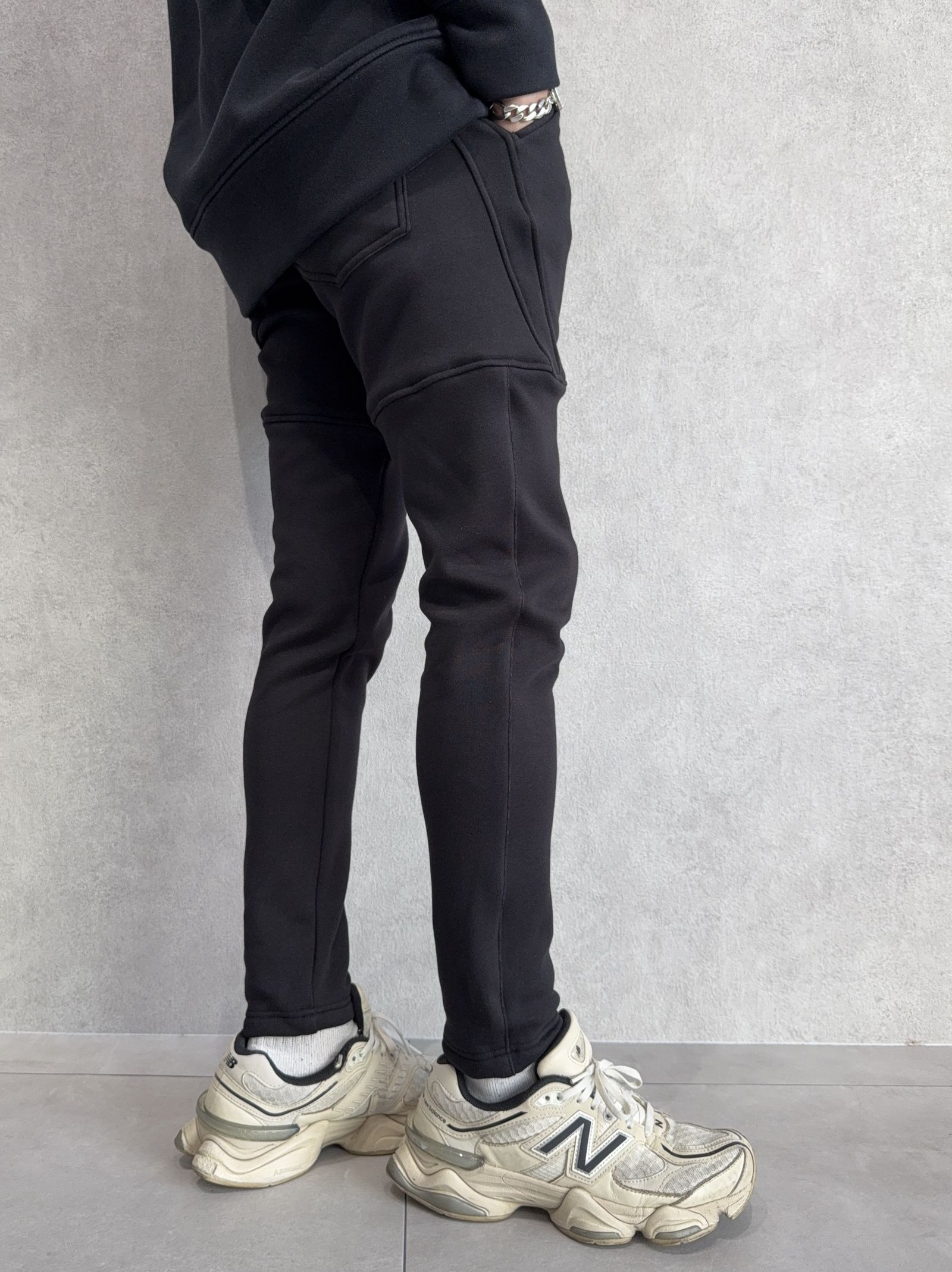 VELOURS FLEECE TYLER PANTS / RC38-ST-026H / 裏起毛スウェットラインパンツ / ブラック