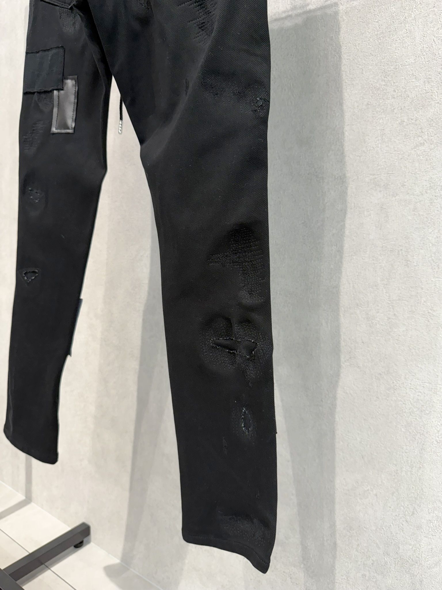 MICK DENIM JERSEY / BASIC-ST-020 / デニムジャージテーパードパンツ / ブラックリメイク
