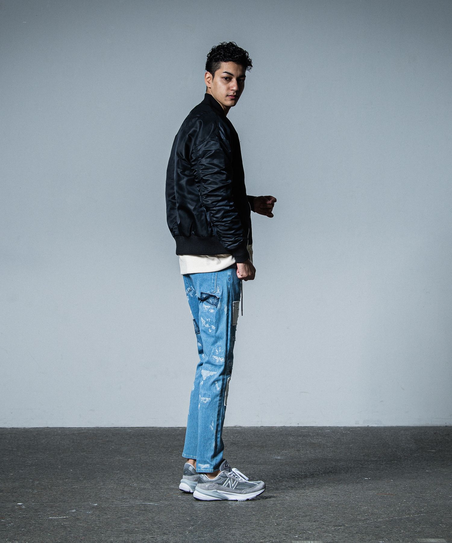 MICK DENIM JERSEY / RC33-ST-020 / デニムジャージテーパードパンツ / ライトインディゴリメイク