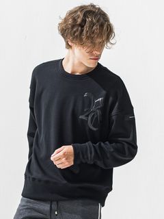 RC VELOURS FLEECE DROP TRAINER / RC42-C-005 / 裏起毛RCロゴトレーナー / ブラック (11月上旬入荷予定)
